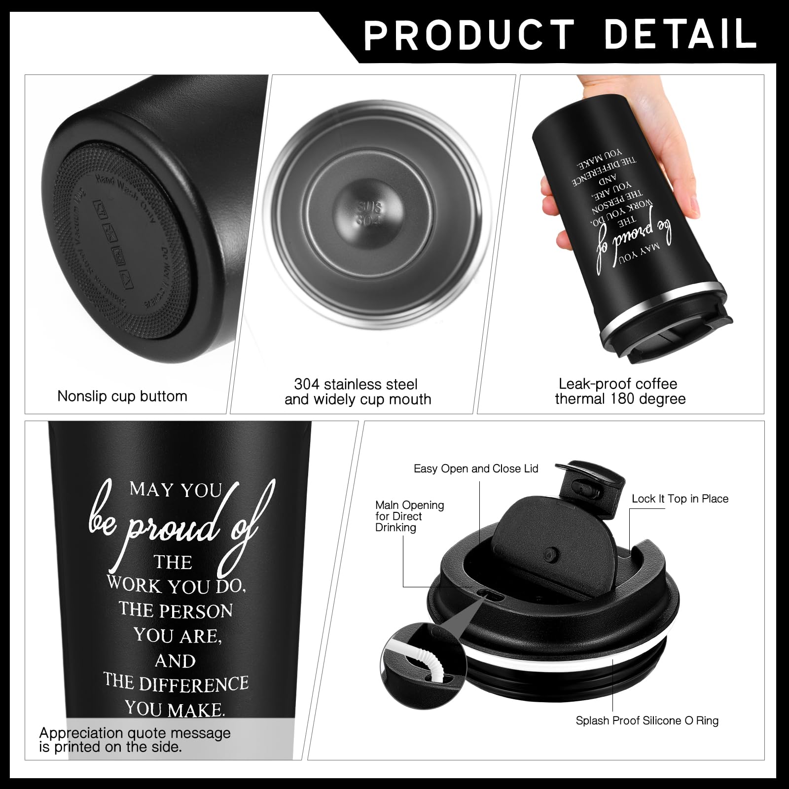 Pickmesh 3 Pcs Male Nurses Gifts Set 2026 CNA Week Gifts 17 oz Coffee Tumbler A5 Leather Journal with Ballpoint Pen Nurse Graduation Gift for Men Nursing (Black)