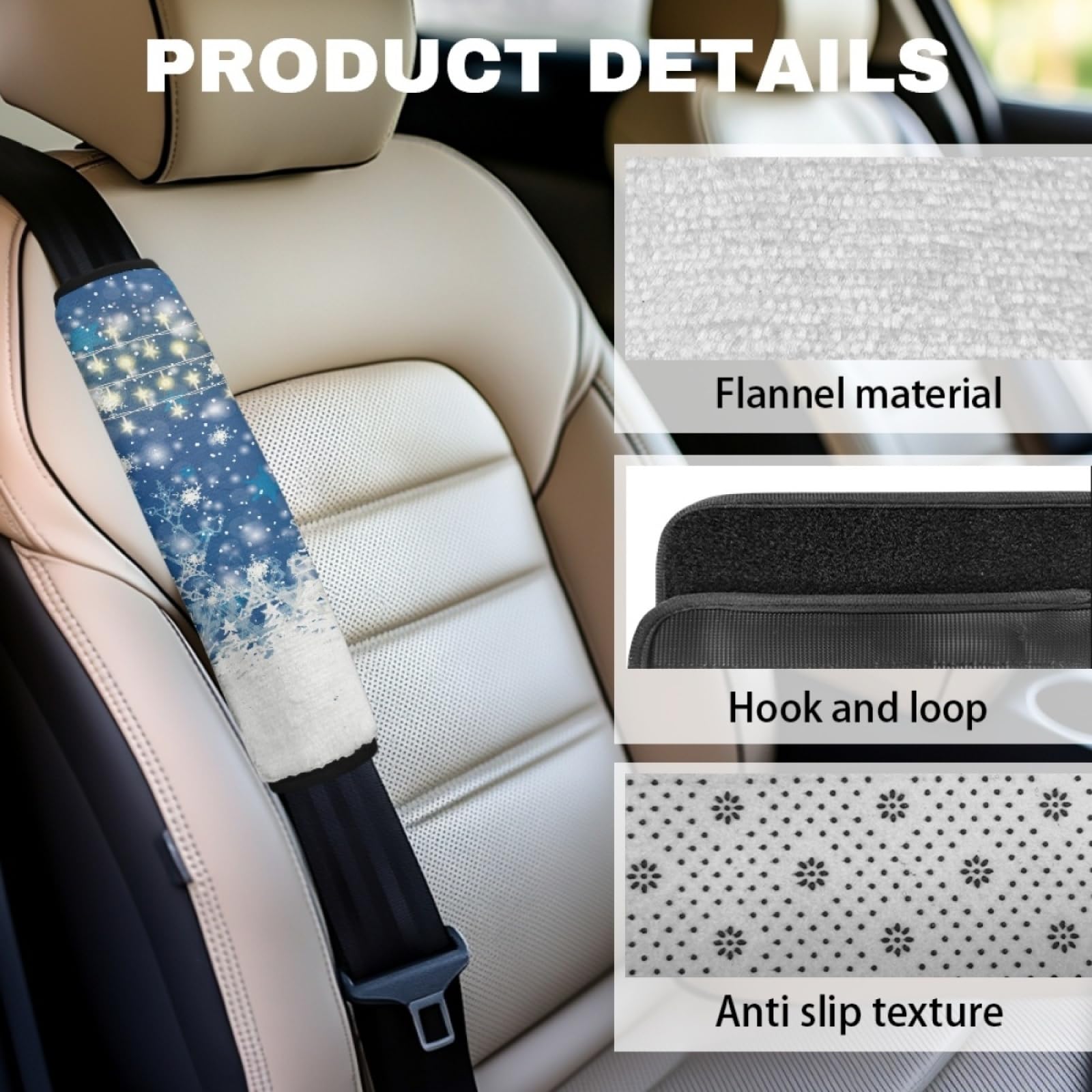 Protector Cinturon Coche Funda Almohadilla Cinturon Coche 21.6x29.7cm/4 Pcs