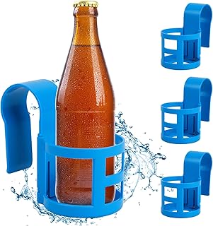 4 PCS Poolside Cup Holder, Plastic Above Ground Pool Drink Holder with 2" Wide Hook, Swimming Pool Cup Holder for Refreshing Drinks