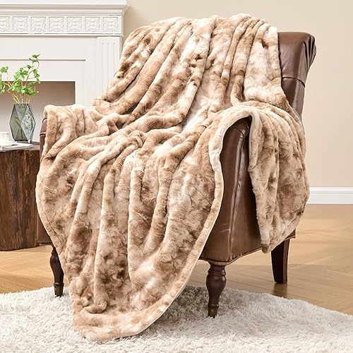 Krifey Manta de lujo súper suave y esponjosa, cálida y cómoda, de piel sintética, color beige, 50 x 60 pulgadas Krifey Manta de lujo súper suave y esponjosa, cálida y cómoda, de piel sintética, color beige, 50 x 60 pulgadas