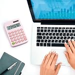 Small Mini Solar/Battery Powered Cute Pocket Standard Function Calculator, 2.7x4.5 Inches, ABS Plastic, Perfect for Office, Home, School