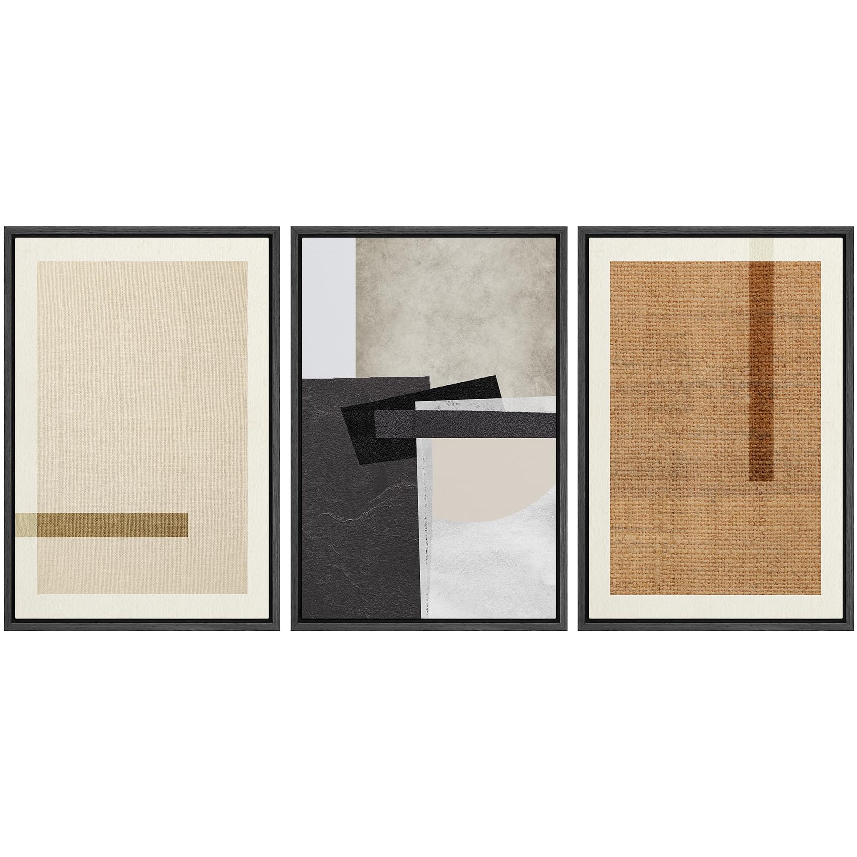 SIGNLEADER Framed Canvas Print Wall Art Set Contemporary Geometric Abstract Illustrations Boho Decorative for Living Room, Bedroom, Office - 24"x36"x3