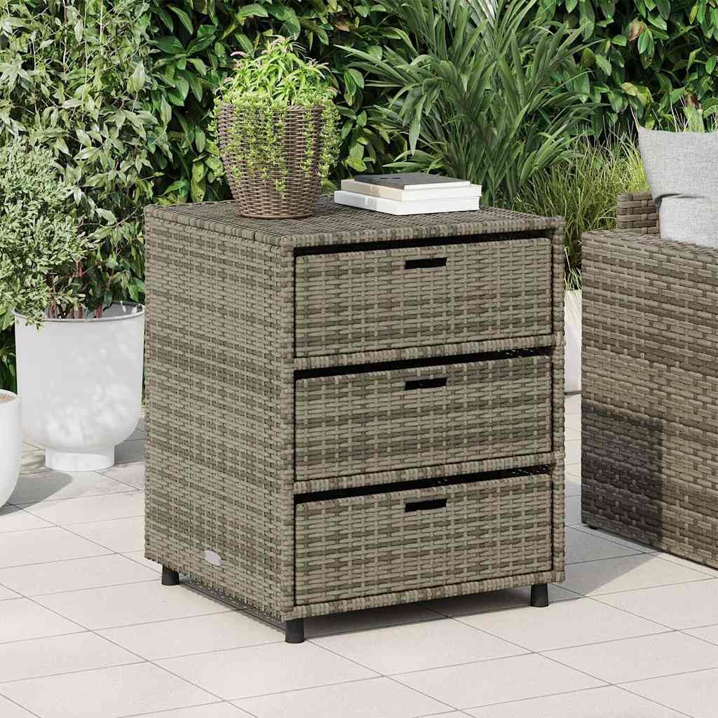 Armoire de jardin grise 55 x 59 x 69 cm en rotin synthétique