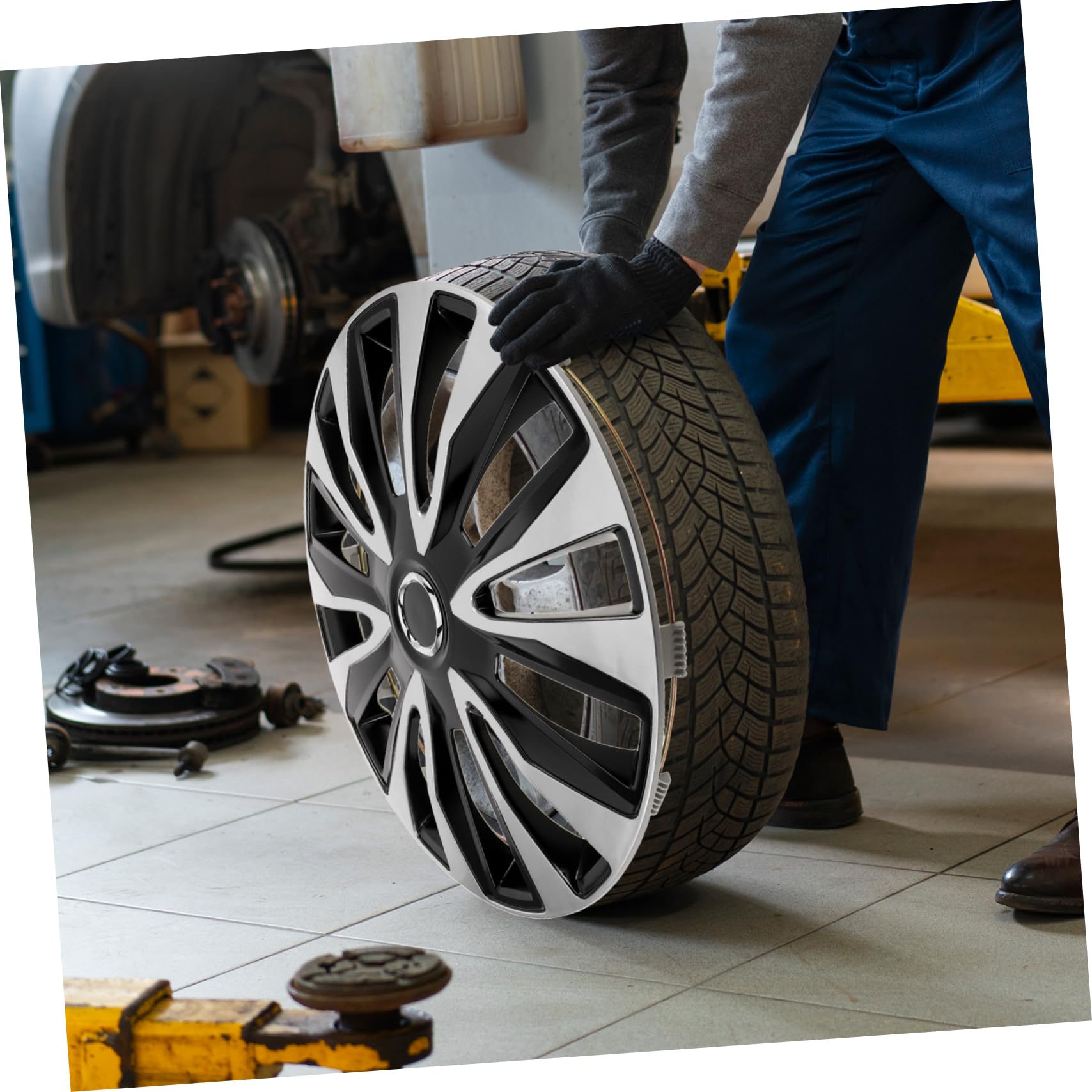 ULTECHNOVO Enjoliveurs de Voiture Décoratifs Cache-Roues Abs Couvre-moyeu Central pour Jantes