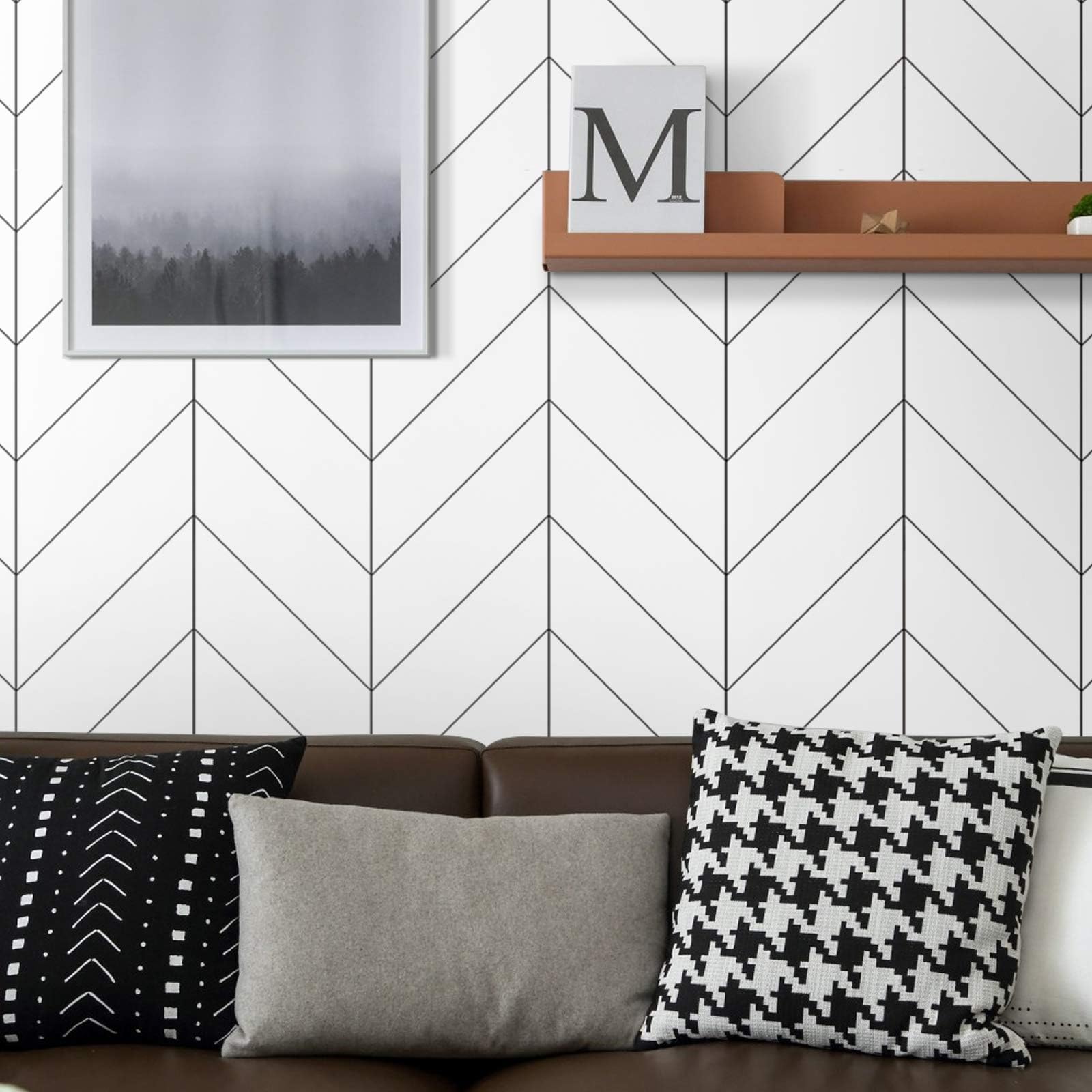 LXCREAT Peel and Stick Wallpaper Stripe Removable Wallpaper 17.71 in X 118 in Black and White Self Adhesive Wallpaper Modern Durable for Home Decoration Old Furniture Renovation Paper