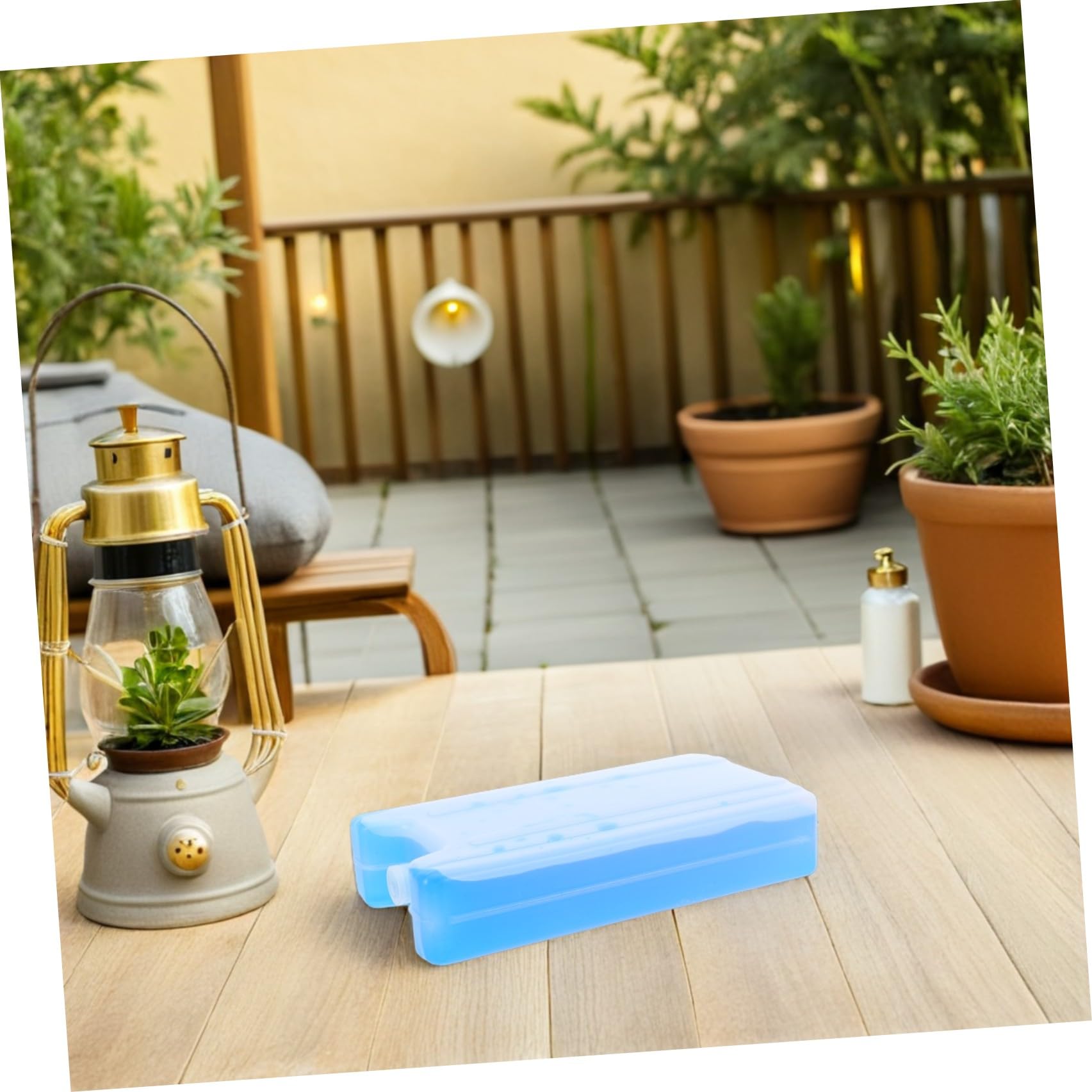 POPETPOP Glacière Glace Réutilisable 400ml, 4pcs Petits Blocs Réfrigérants Bleus pour Fête Estivale, Poche de Glace Portable pour Bureaux et Usage Domestique