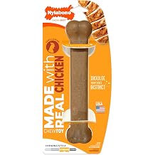 Nylabone Strong Chew Original Bone Dog Toy Made with Real Chicken, Durable Chew Toys for Aggressive Chewers, Long Lasting Dog Bone, Keeps Dogs Busy, Large Breeds - Up to 50 lbs