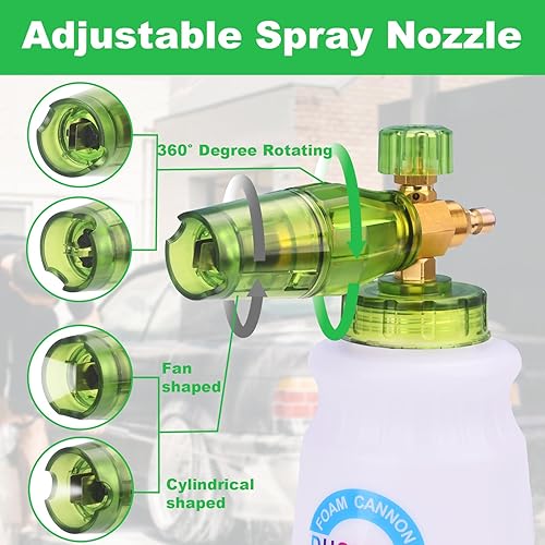 Miniatura 3 de DUSICHIN Pistola de lavado a presión con cañón de espuma, kit de lavado de autos de 4000 PSI, rociador de lanza de espuma de nieve con conector
