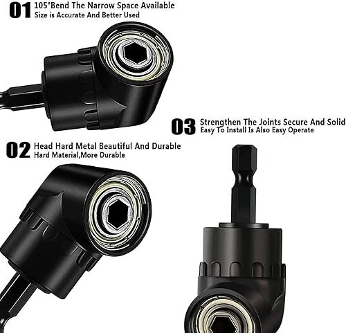 Miniatura 5 de Adaptador de accionamiento cuadrado de impacto 4 en 1, giratorio de 360 de 14 38 12 pulgadas, juego de adaptadores de enchufe de grado de impacto,