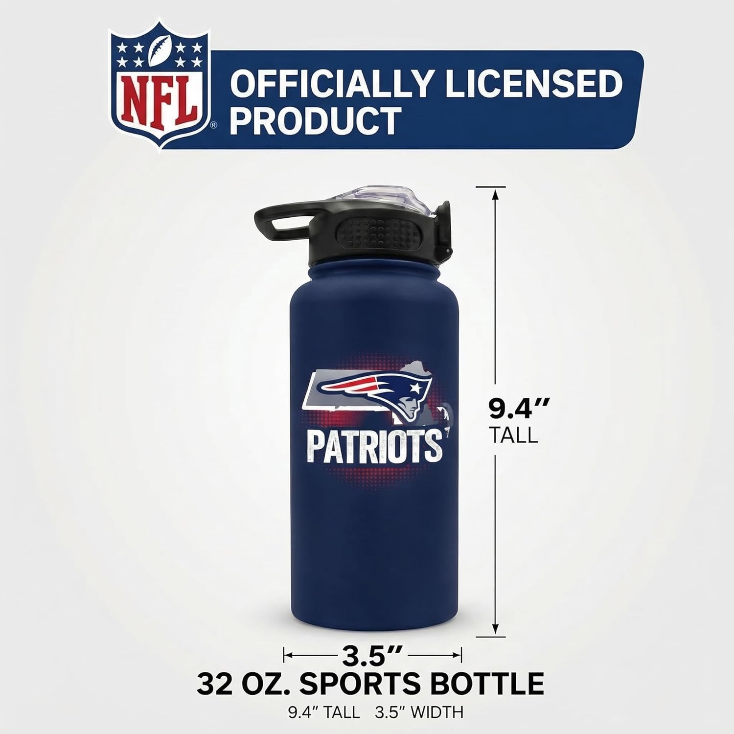 NFL ProPress Gradient Home State 32oz Stainless Steel Water Bottle, Press Top Lid