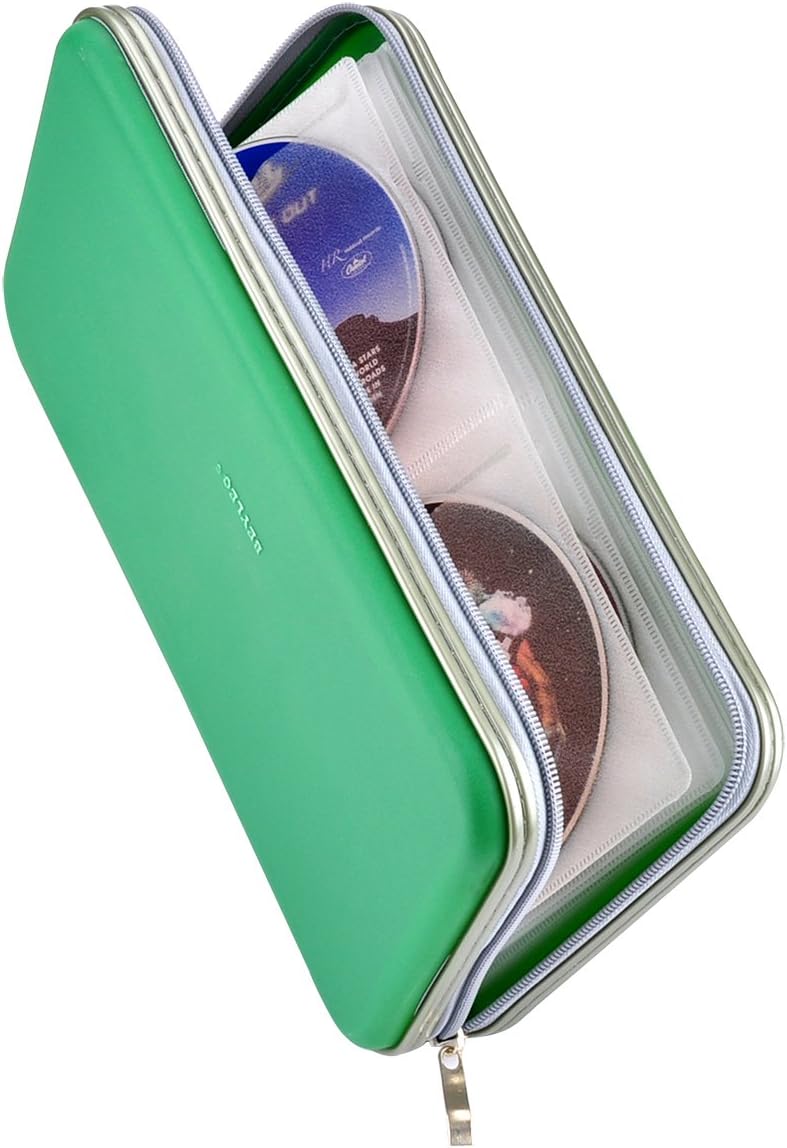 72 Capacity Heavy Duty CD DVD Blu-ray Media Case Storage Holder Organizer Wallet (Green)