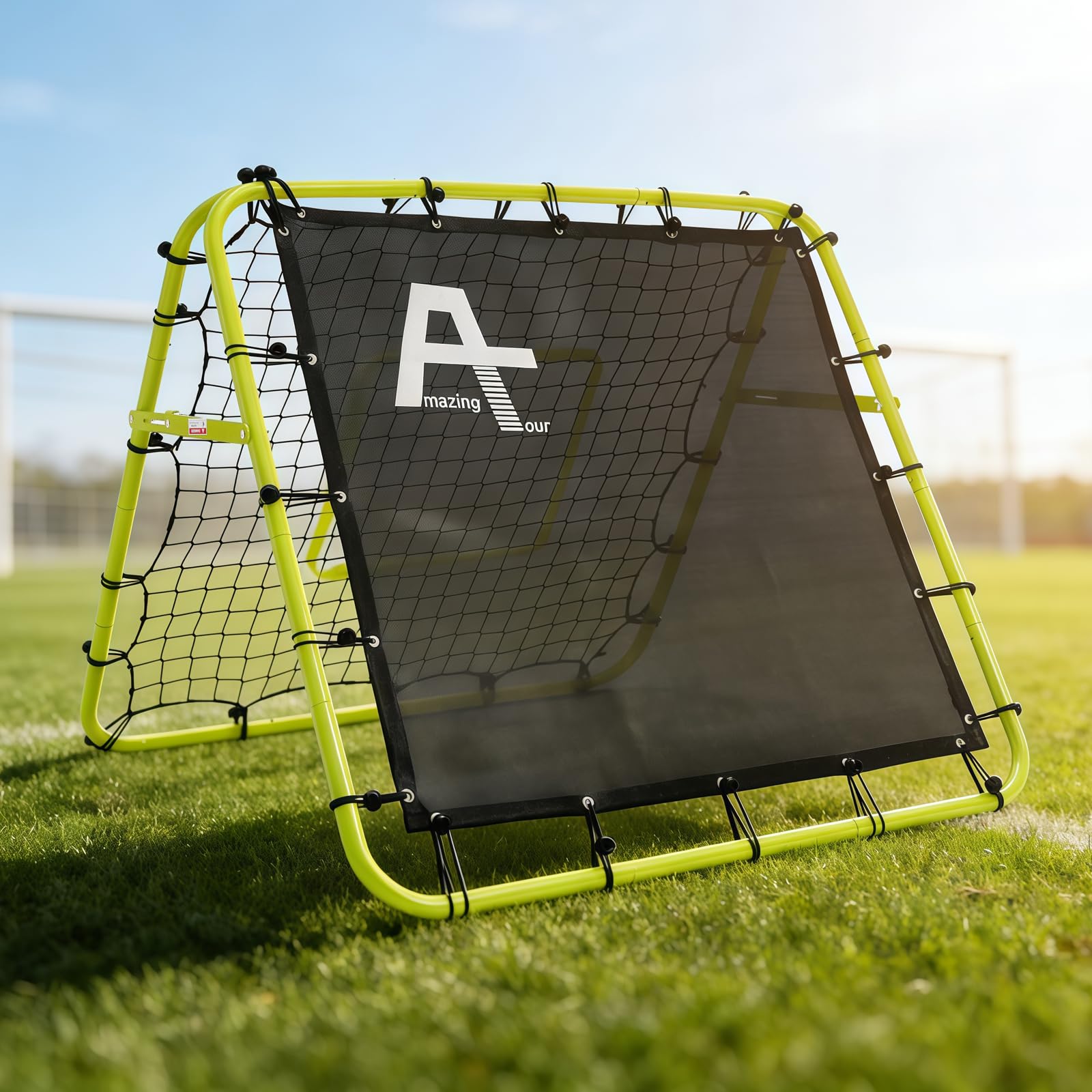 Doppelseitige Rebounder Net Fußball Training Ausrüstung, 100/120/180cm, Fußball Tor Kickback Ziel justierbar für Kinder Spiel Lehre Übung Ausrüstung, Einstellbare tragbare Sport Netze für Garten