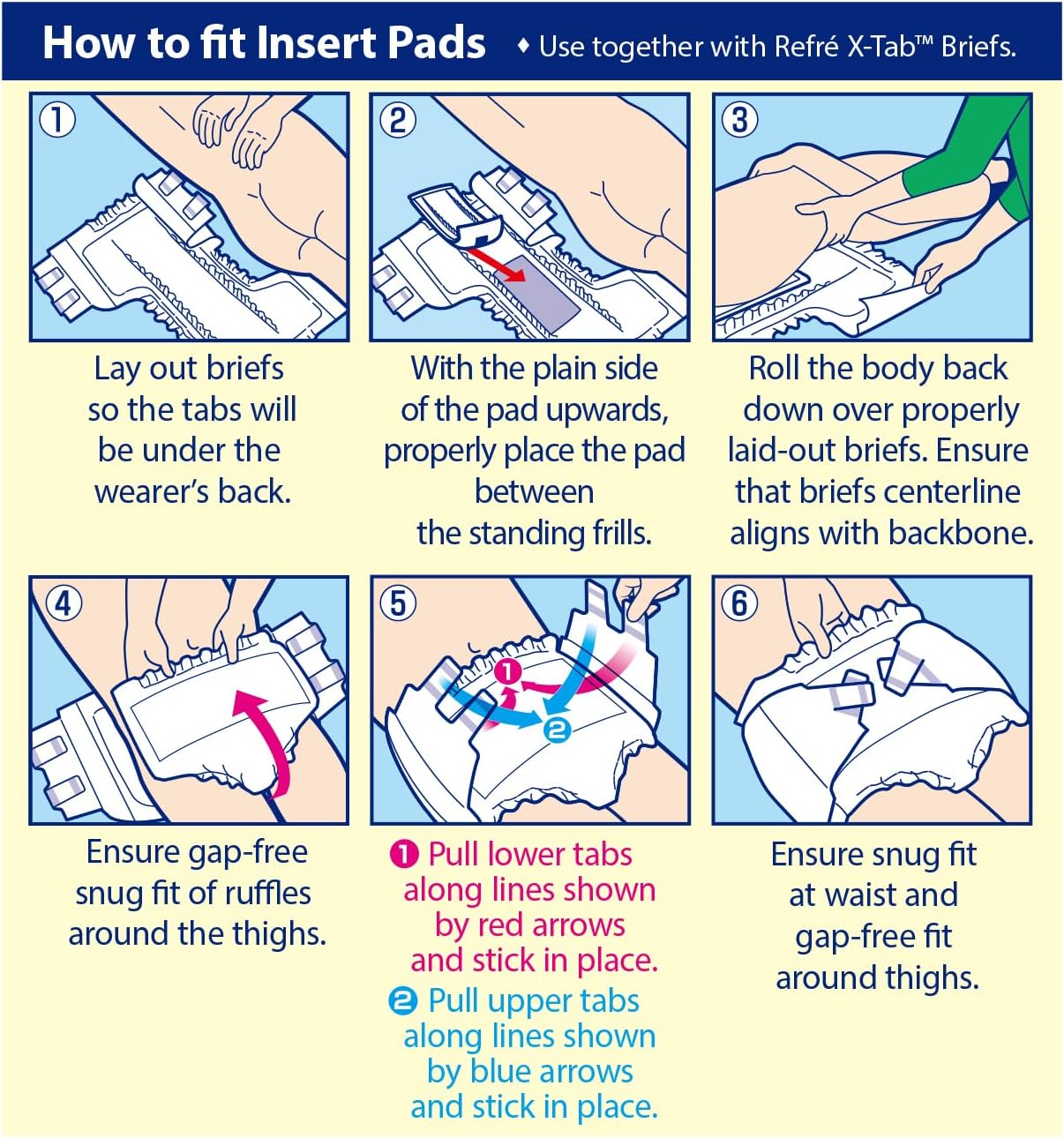 Refré Adult Diaper Insert Pads for Day - Unisex Booster Liners for Tabbed Briefs with Odor Control & Leak Protection - 450cc Absorbent Incontinence Pads, 8.3"x18.9" (39 Count) - Image 6