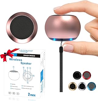 2Pack Portable Mini Speaker, Bluetooth Tiny Speaker,Wireless Micro Speaker for Phone/PC/Tablet, Rechargeable Battery, Built-in Microphone, Pink