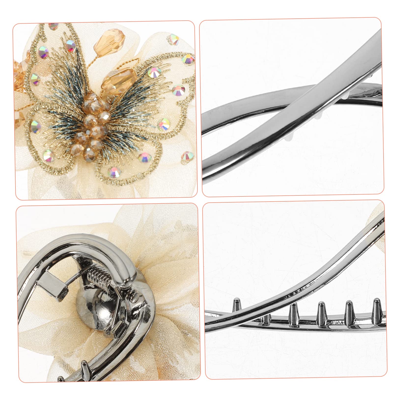 minkissy 4 fermagli per capelli per ragazze clip per capelli con strass clip per capelli per donne petali di fiori morsetti per capelli francesi fermagli per capelli coda di cavallo supporto per