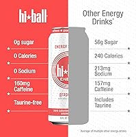 Vista 5 de Hiball Energy - Seltzer saborizado, sin azúcar ni calorías, 8 unidades de 16 onzas líquidas (pomelo).