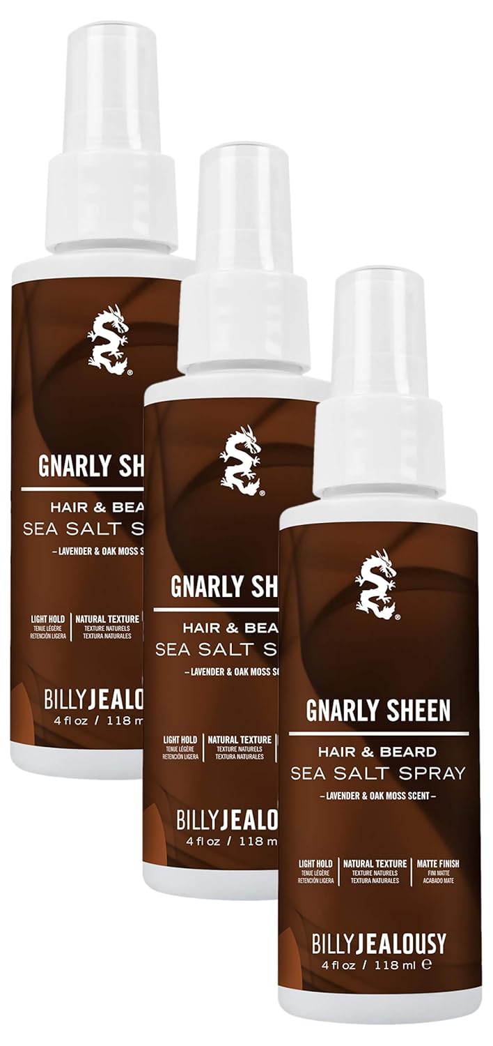 Billy Jealousy Gnarly Sheen Sea Salt Spray Texturizing and Volumizing Hair Spray With Natural Conditioner 4 fl oz
