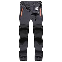 DAFENP Pantaloni Trekking Uomo Softshell Pantaloni Impermeabili Montagna Escursionismo