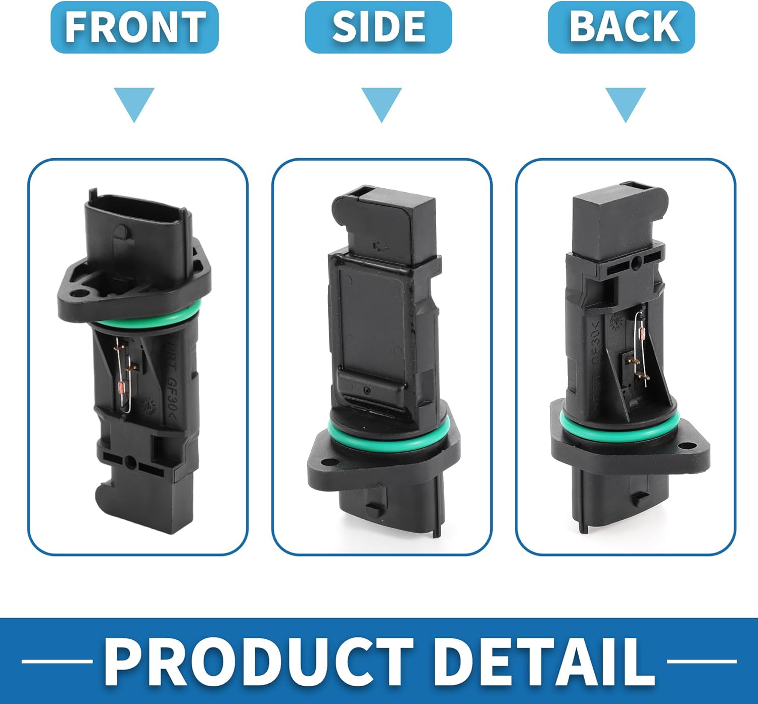 MAF Sensor No.281002Y100 MAF Mass Air Flow Sensor for Kia Spectra 1.8L 2002-2004 Plastic Metal Black