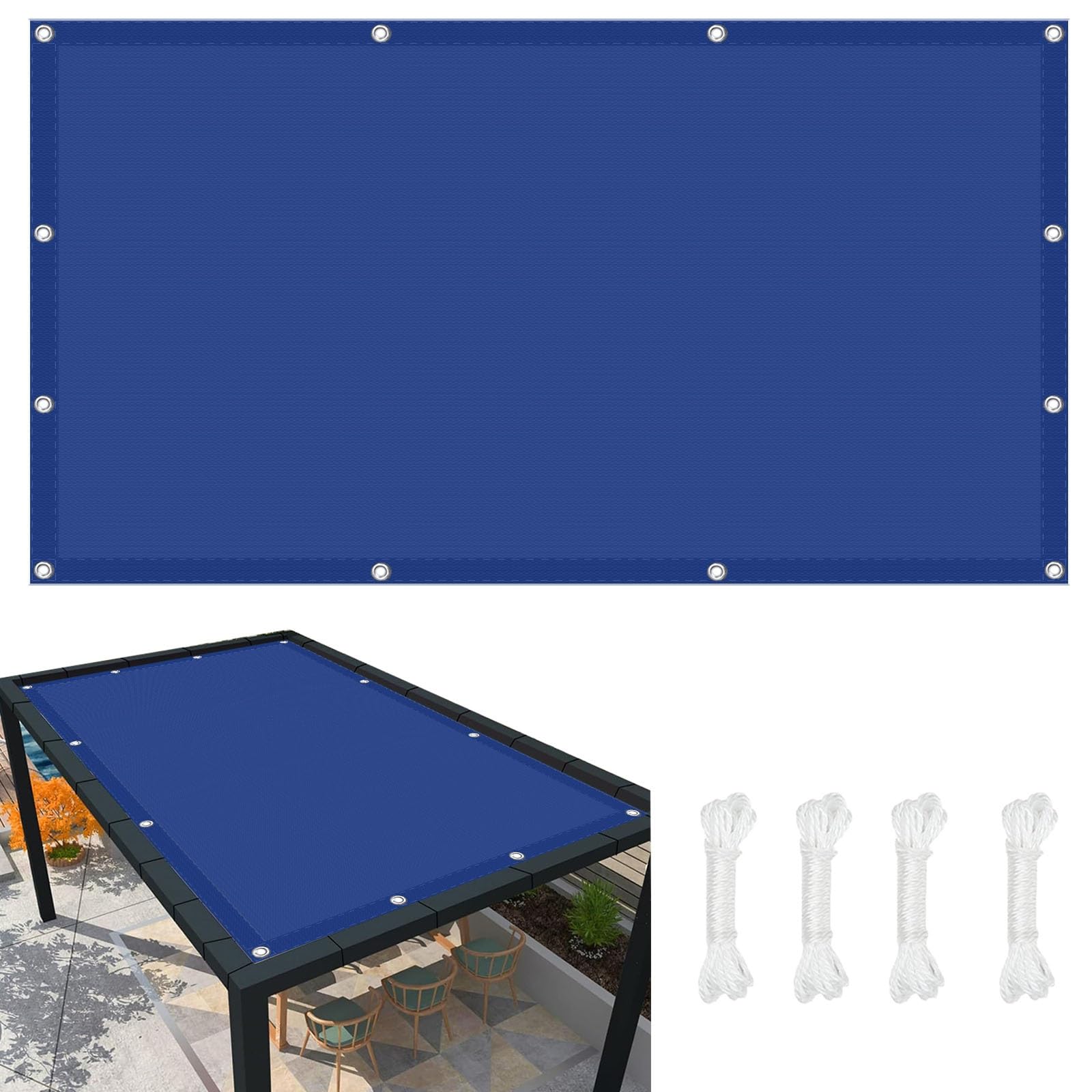 Filet d'ombrage bleu foncé 1.4 x 2.6 m pour piscine et pergola