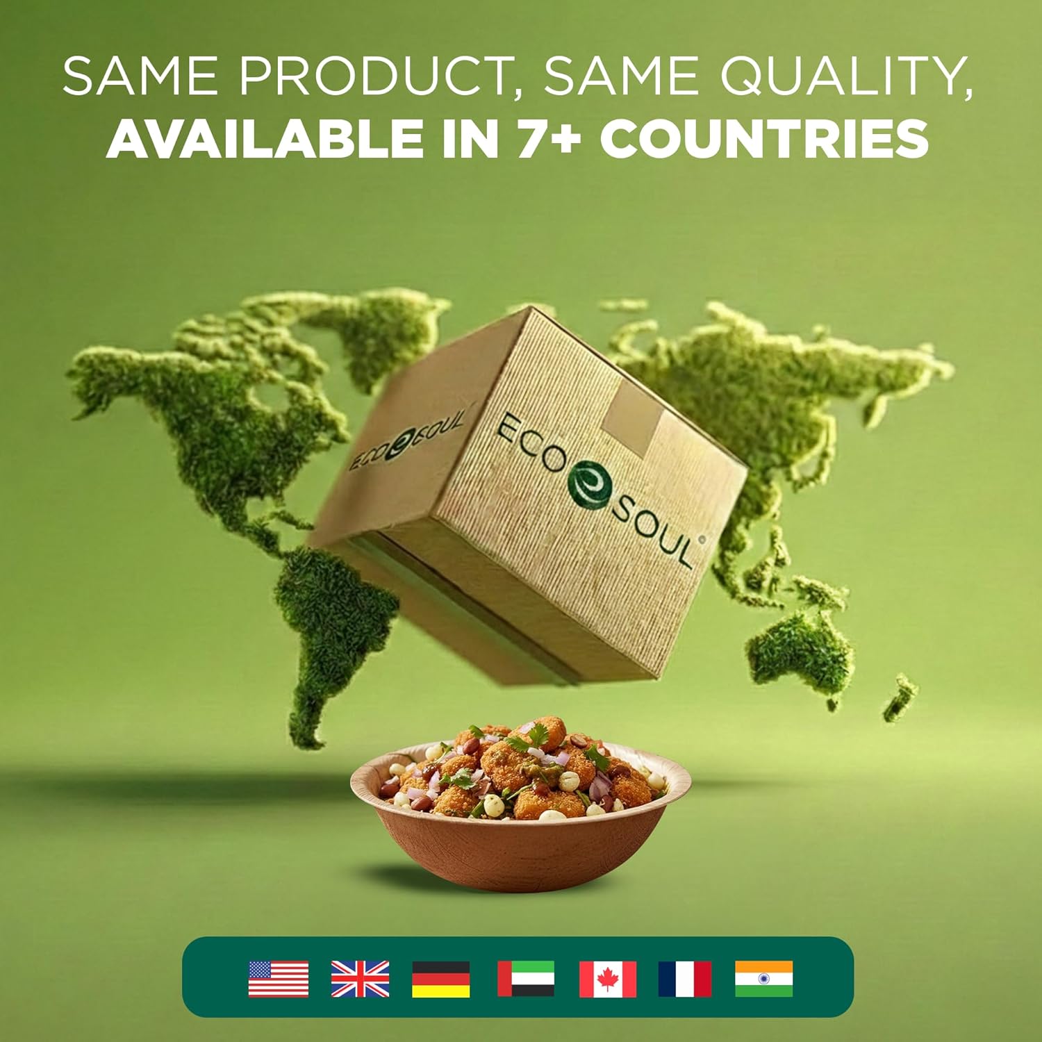 ECO SOUL Palm Leaf Bowl 200 pc, Small 5" (8 Oz) | Round Like Bamboo Bowls, Compostable, Biodegradable, Disposable Palm Leaf Bowls Eco-friendly | Sturdy, Microwave & Oven Safe