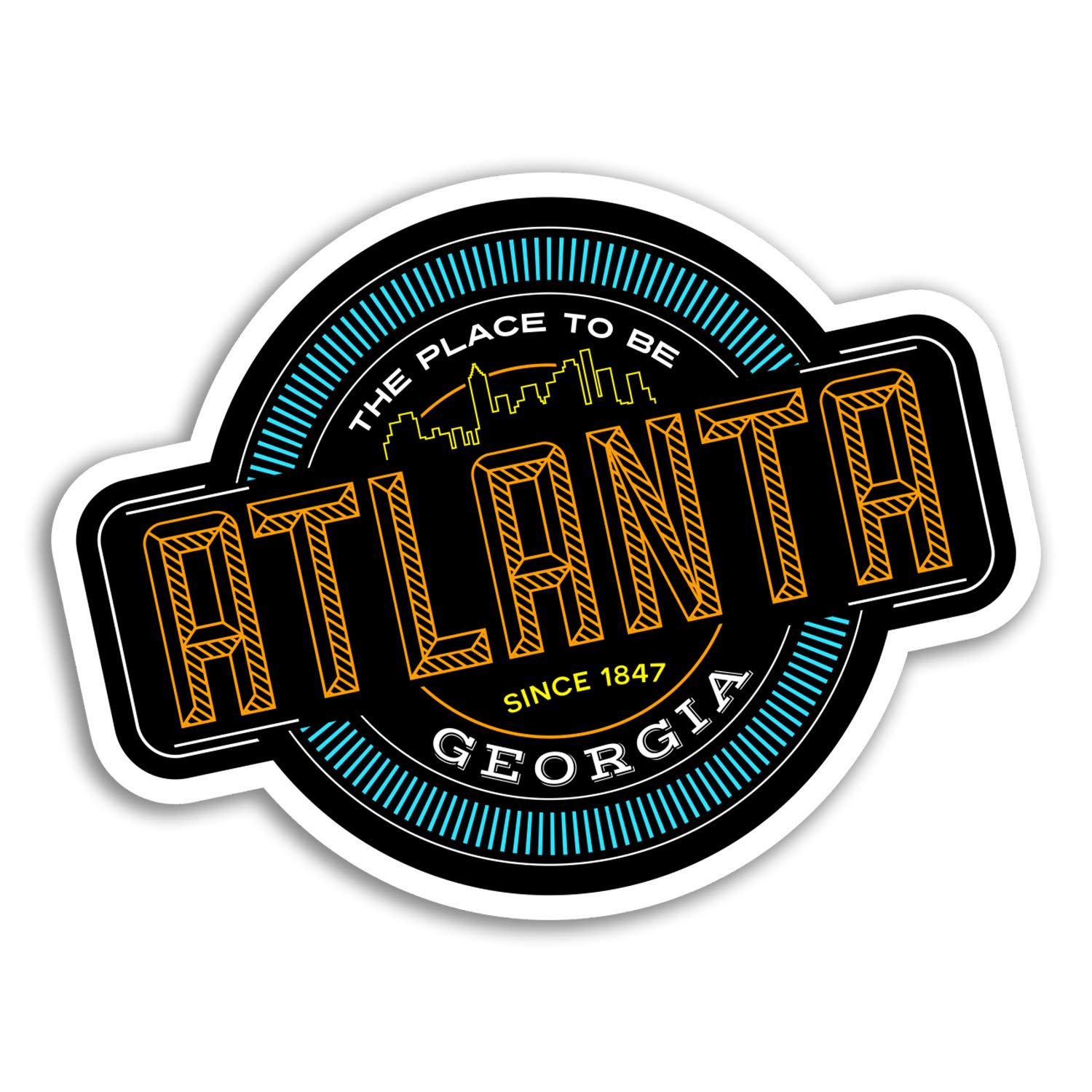 Destinationvinyl Multi 2 X 10Cm Atlanta Georgia Vinyl Stickers - Usa Sticker Laptop Luggage #18111 (10Cm Wide)