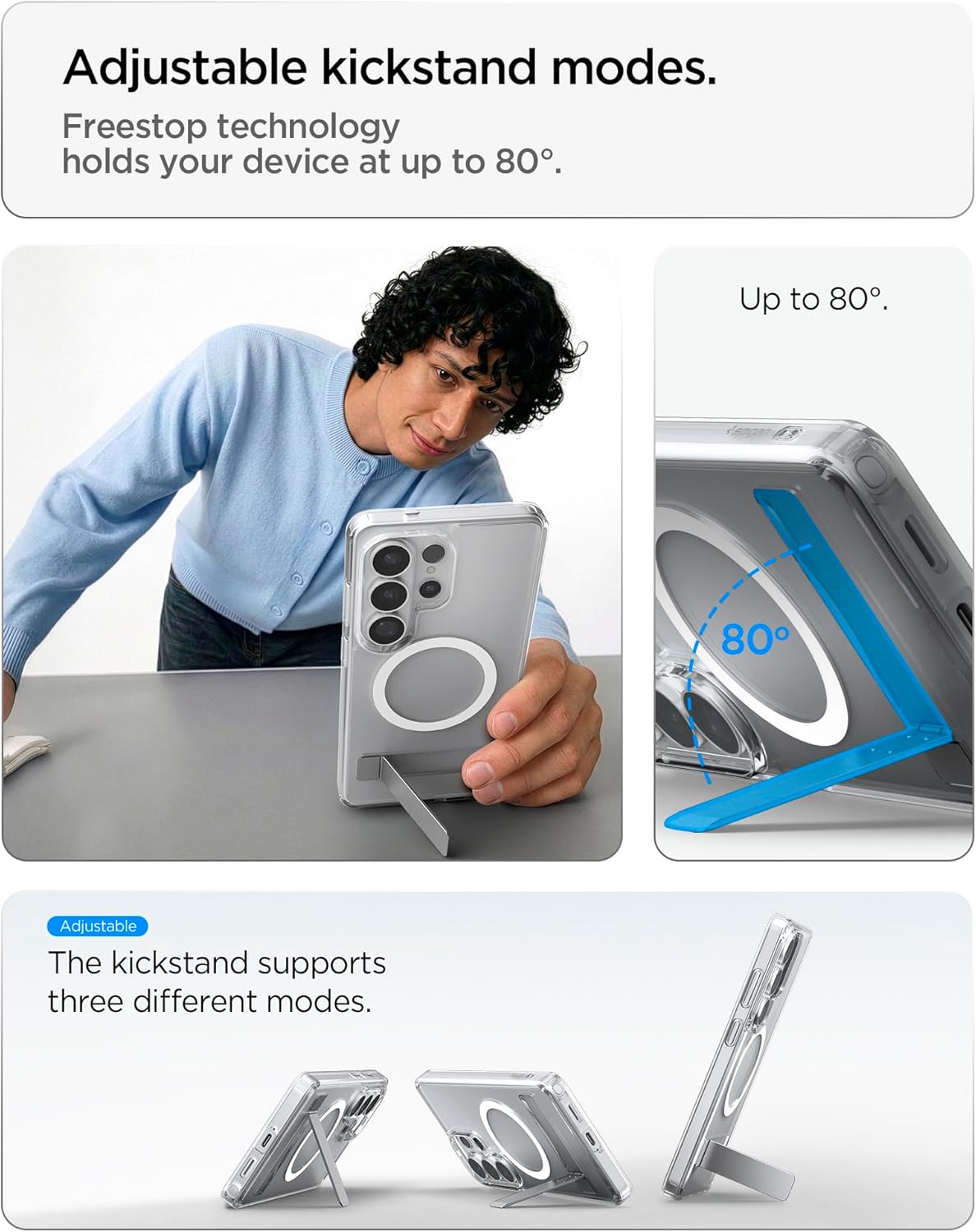 Spigen for Galaxy S26 Ultra Case, Ultra Hybrid S MagFit [Kickstand] [Compatible with MagSafe] [Fast Wireless Charging] - Clear White