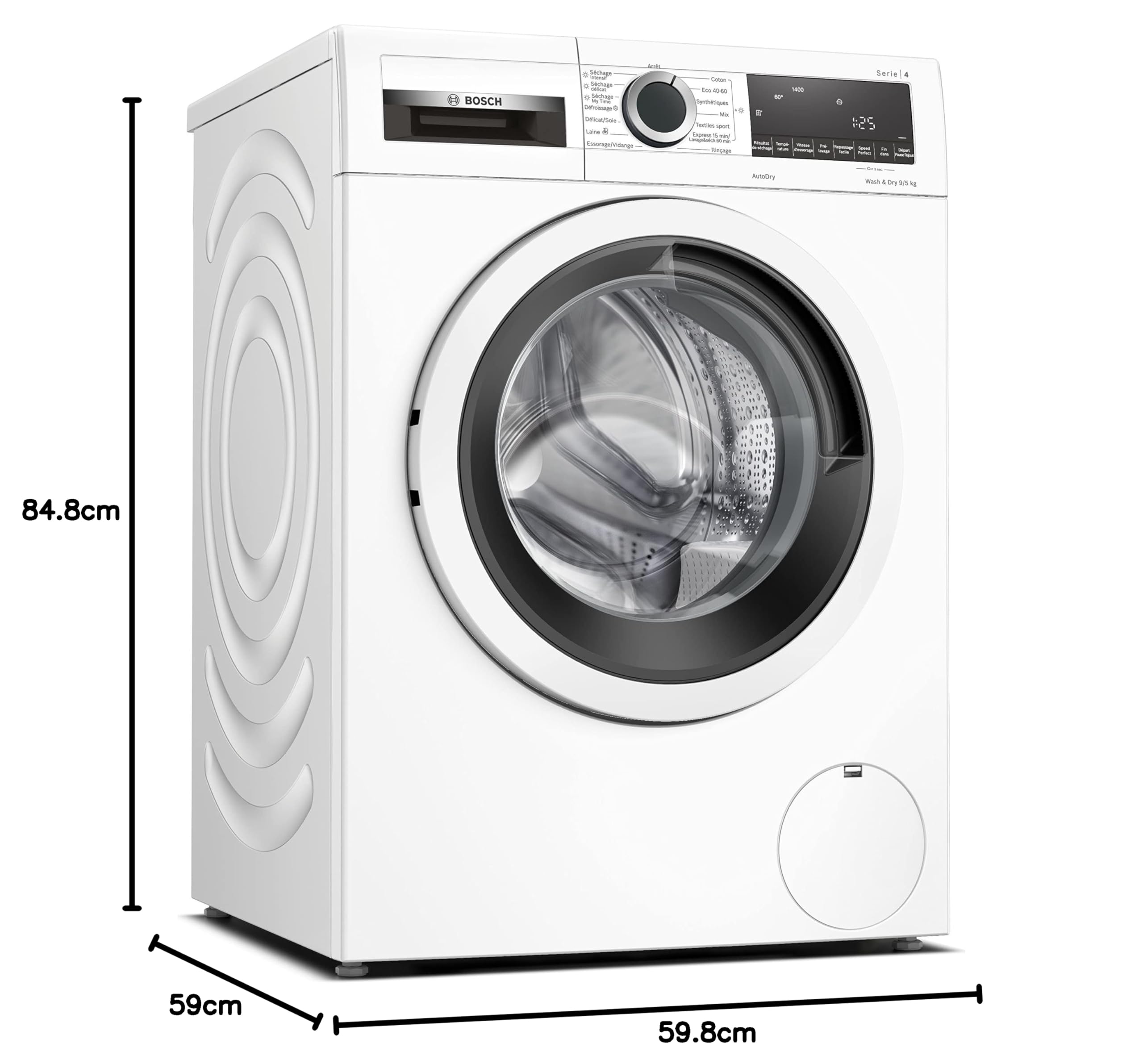Bosch Série 4 WNA144V0FR Lave linge séchant 9/5 kg 1400 trs/min Blanc