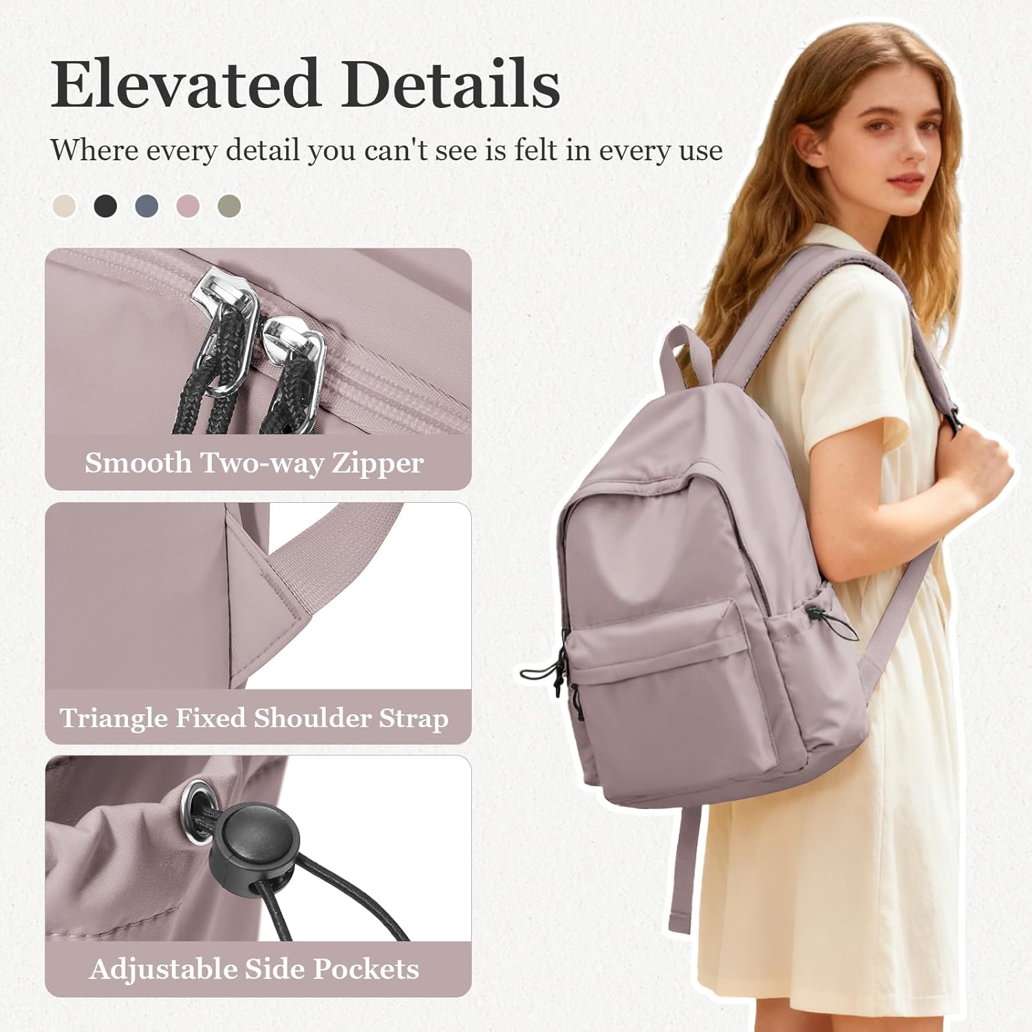 High School Bags Casual Daypack For Men Women Lightweight College Bookbag Waterproof Purple School Backpacks For Girls Boys Travel Laptop bag - Image 5