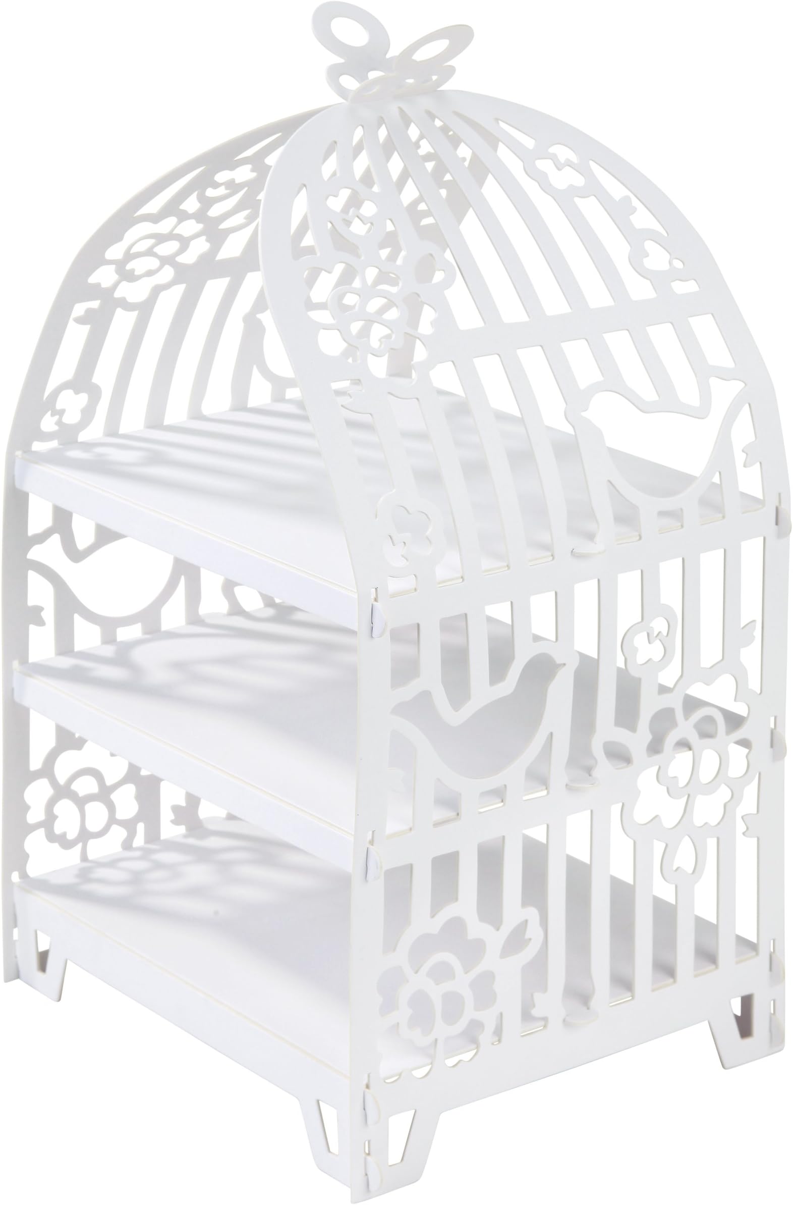 White Cake Stand Birdcage Centrepiece | Great For Tea Party, Birthday Party, Baby Shower, Wedding And Anniversary | Paper