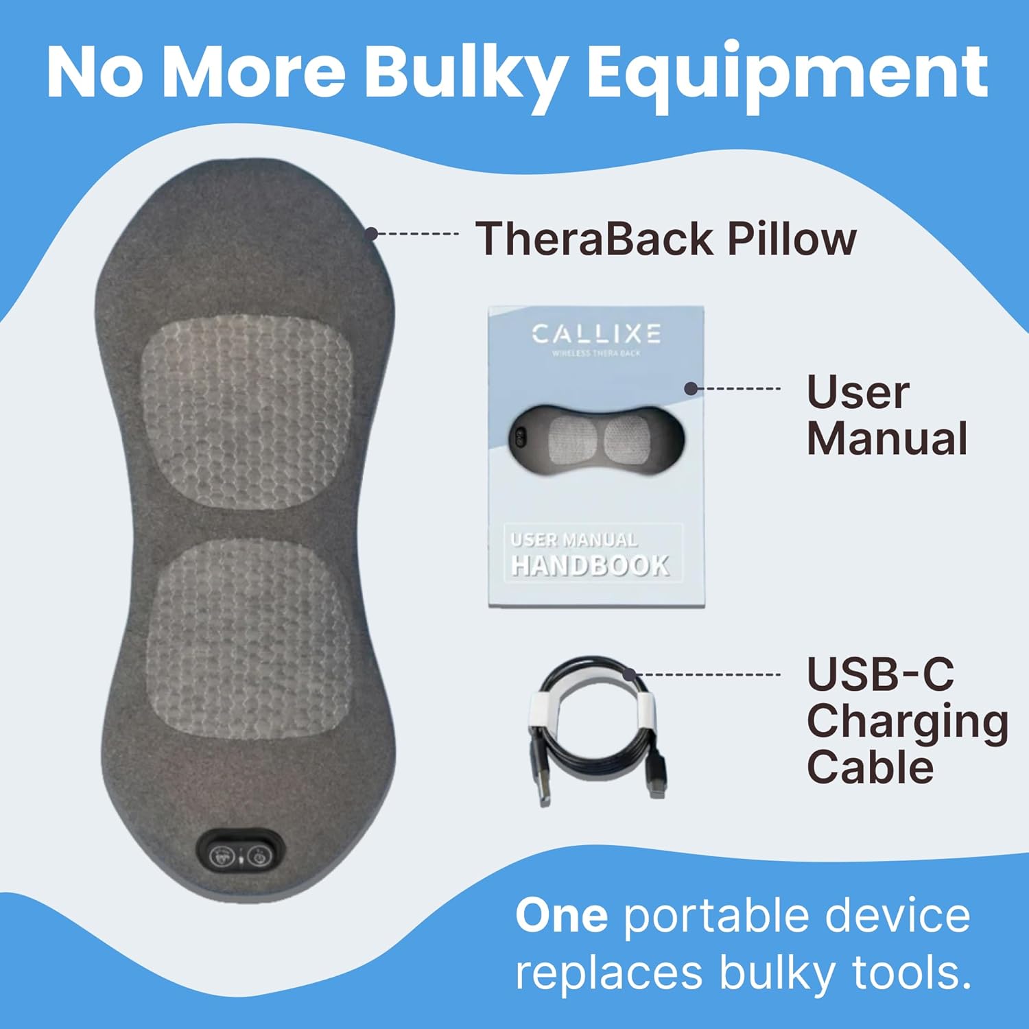 CALLIXE Original TheraPillow for Lower Back | Electric Traction Massager Pillow | Deep Tissue Massage for Muscle Knots, Pain Relief & Relaxation | Heated & Vibrating | Suitable for Both Men & Women