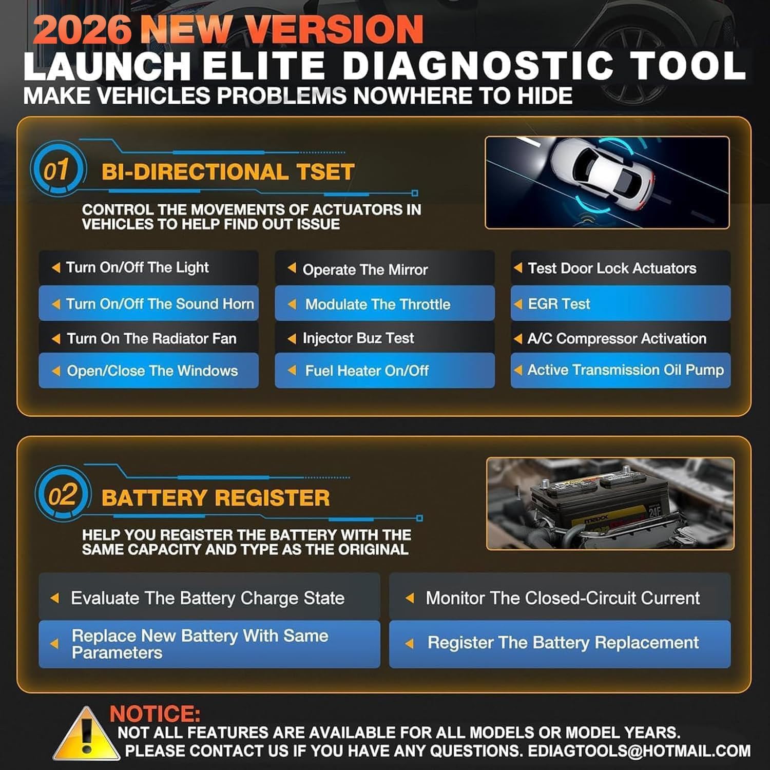 2026 LAUNCH Creader Elite for GM Bi-Directional OBD2 Scanner, All Resets Full System Diagnostic Scan Tool, Full OBD2 Code Reader for Buick/Chevrolet/Cadillac/GMC, Lifetime Free Update