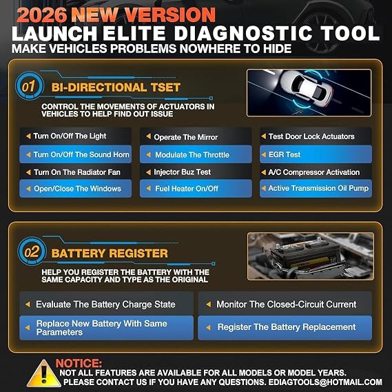 2026 LAUNCH Creader Elite for GM Bi-Directional OBD2 Scanner, All Resets Full System Diagnostic Scan Tool, Full OBD2 Code Reader for Buick/Chevrolet/Cadillac/GMC, Lifetime Free Update