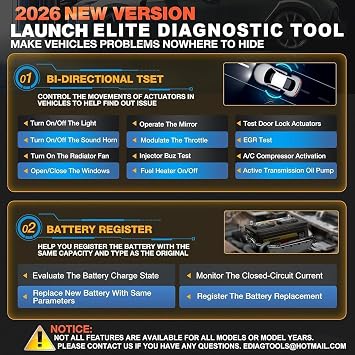 2026 LAUNCH Creader Elite for GM Bi-Directional OBD2 Scanner, All Resets Full System Diagnostic Scan Tool, Full OBD2 Code Reader for Buick/Chevrolet/Cadillac/GMC, Lifetime Free Update