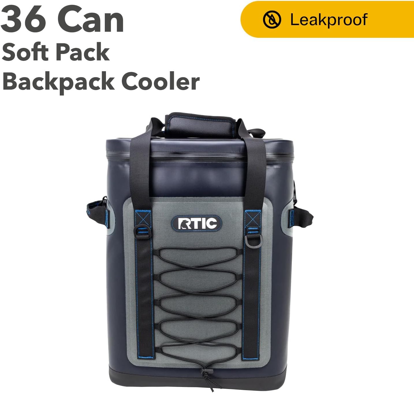 RTIC Backpack Cooler 36 Can, Insulated Portable Soft Cooler Bag Waterproof for Ice, Lunch, Beach, Drink, Beverage, Travel, Camping, Picnic, Car, Hiking
