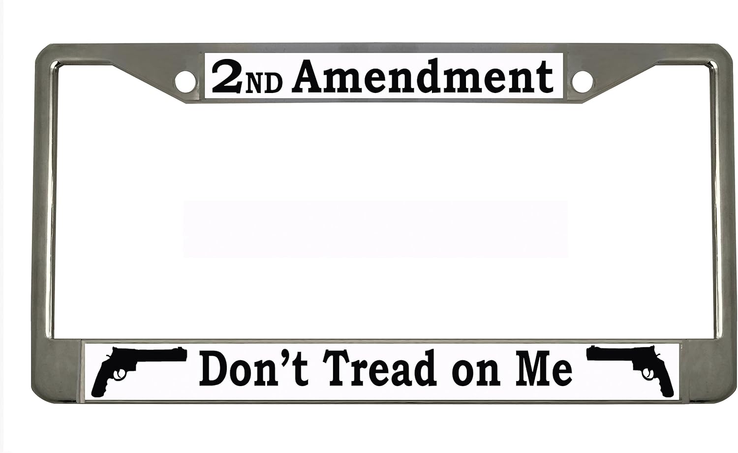 2nd Amendment Don't Tread On Me Style Metal License Plate Frame Personalized/Car Accessories Car Tag Holder Cover (Custom Frame)