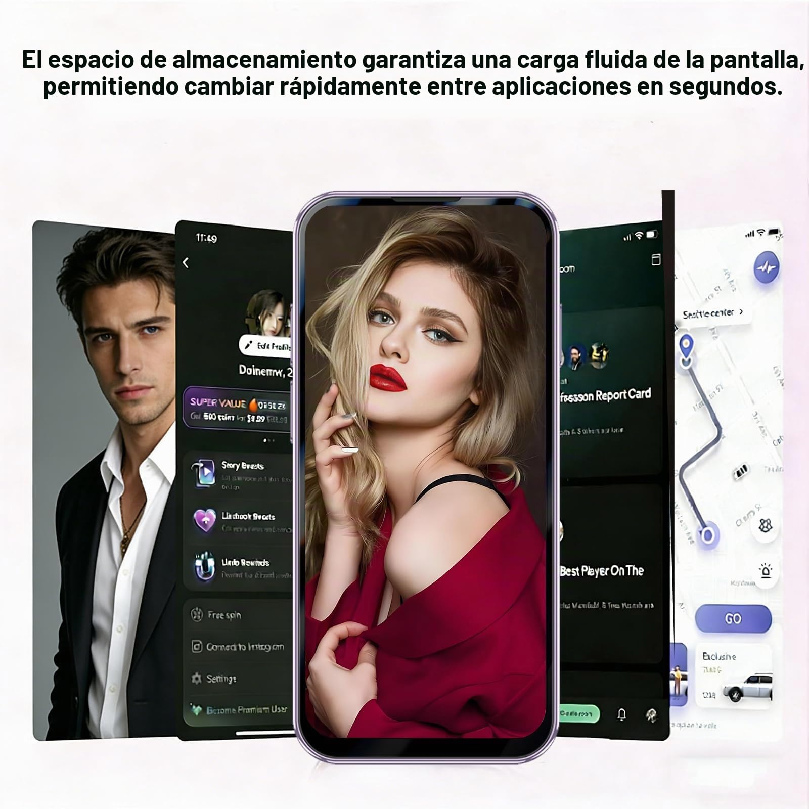 Longben Móvil Mini Desbloqueado 4G Android12, Pantalla 3,88", Doble SIM, Batería 1950mAh, Cámara+Reconocimiento Facial, OTG (3GB+32GB, Rosa)