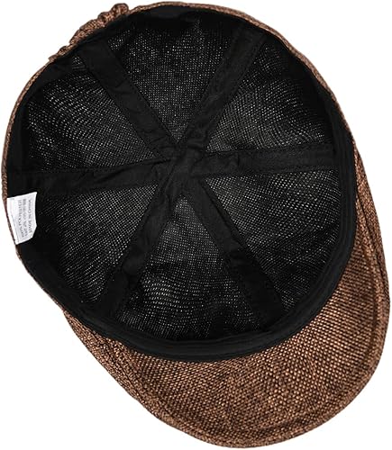 Miniatura 2 de Boina casual para hombre y mujer, gorra plana hacia adelante, gorra de cabbie Newsboy estilo Gatsby transpirable Boina gorras de malla Boina