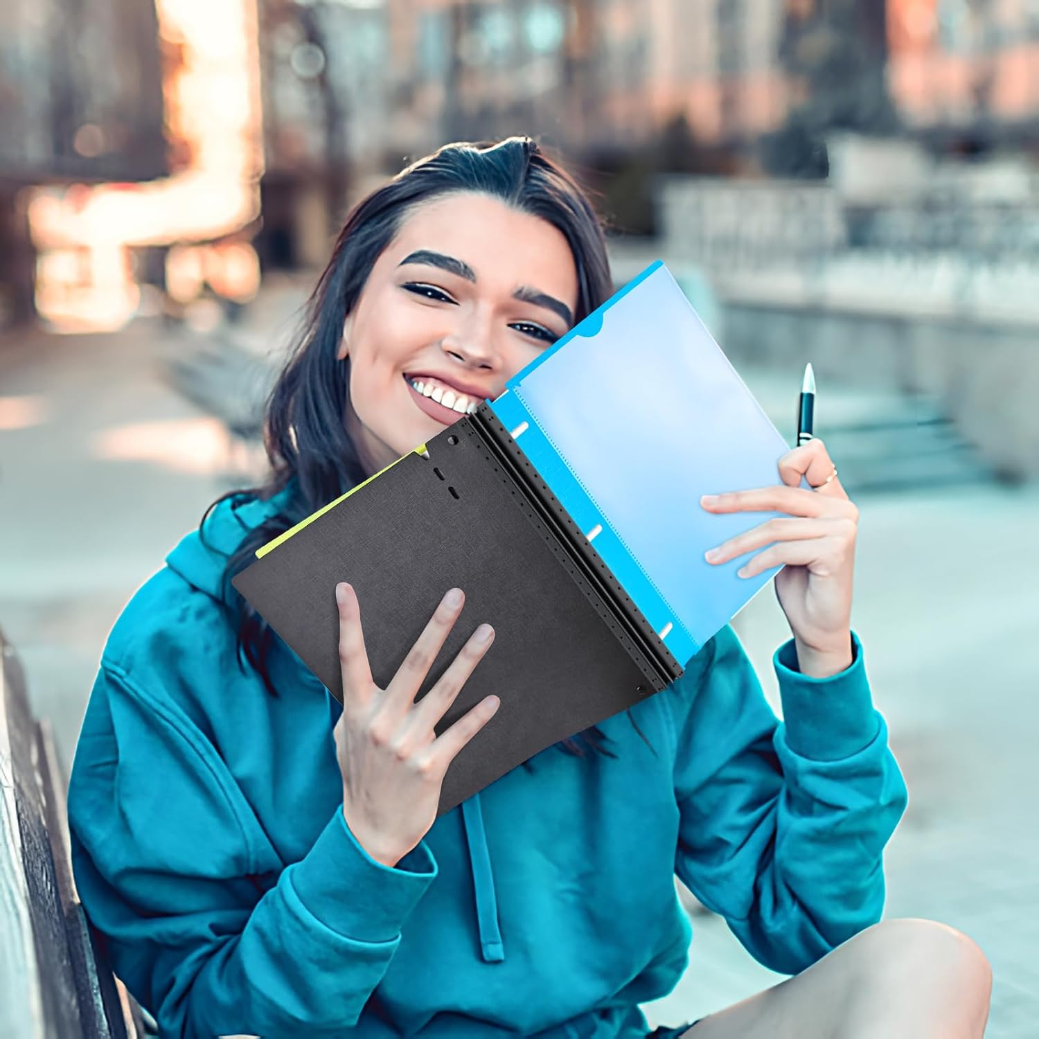 INFUN 1 Inch Telescoping 3 Ring Binder - 6PCS, Flexible Round Binder with Customizable Front Cover and Clear Catalog Pocket, 1Inch Rings, 225 Sheet Capacity - Image 7