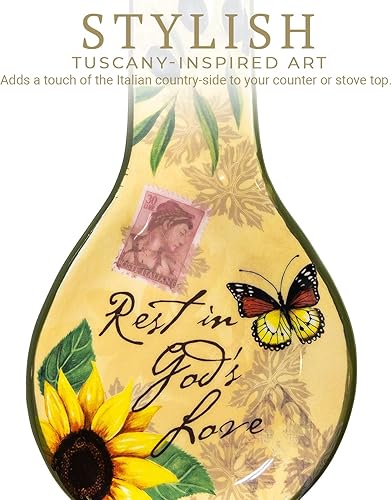 Miniatura 6 de IPXOZO Bella Vita - Soporte para cuchara de cerámica, diseño de girasol italiano para estufa, decoración de encimera de cocina, inauguración de la