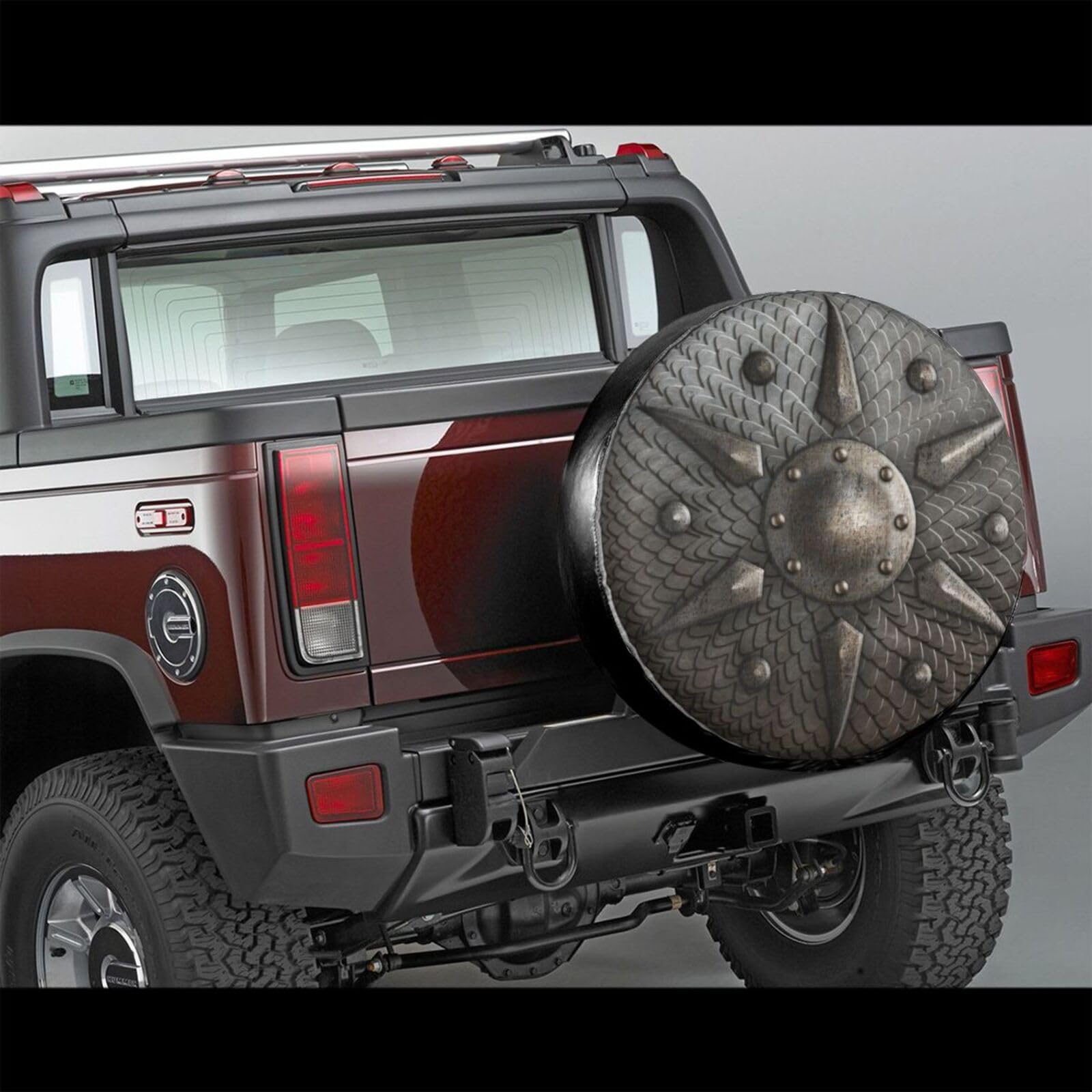 Housse de Pneu de Secours Ronde en métal Viking rétro médiévale, résistante aux intempéries, Housse de Pneu Universelle pour remorque, VUS, véhicule Tout-Terrain, Camping-Car, 40,6 cm