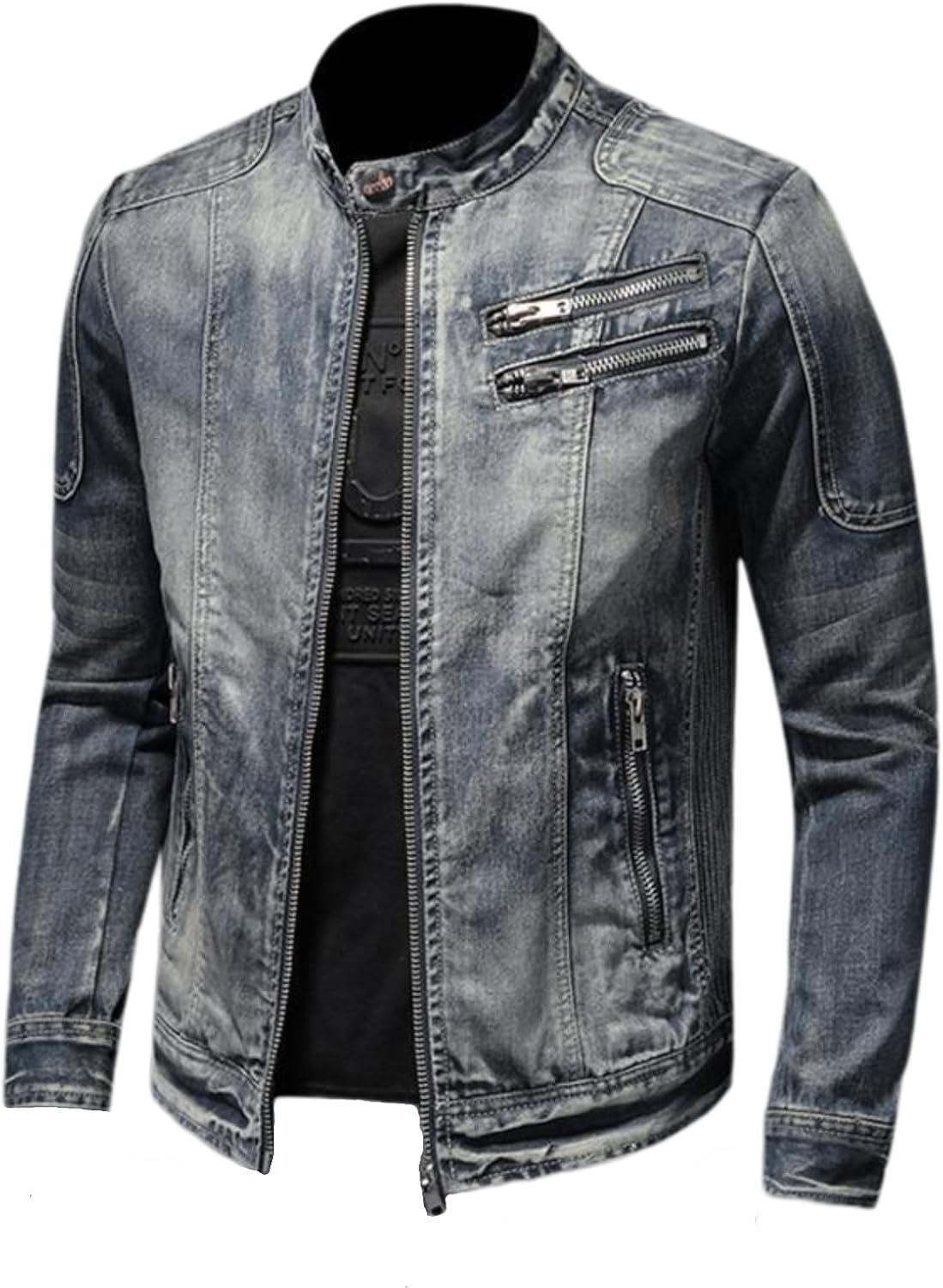 Slim Fit Denim Jacket for Men Long Sleeve Casual Vintage Fashion Cool Jean Outerwear