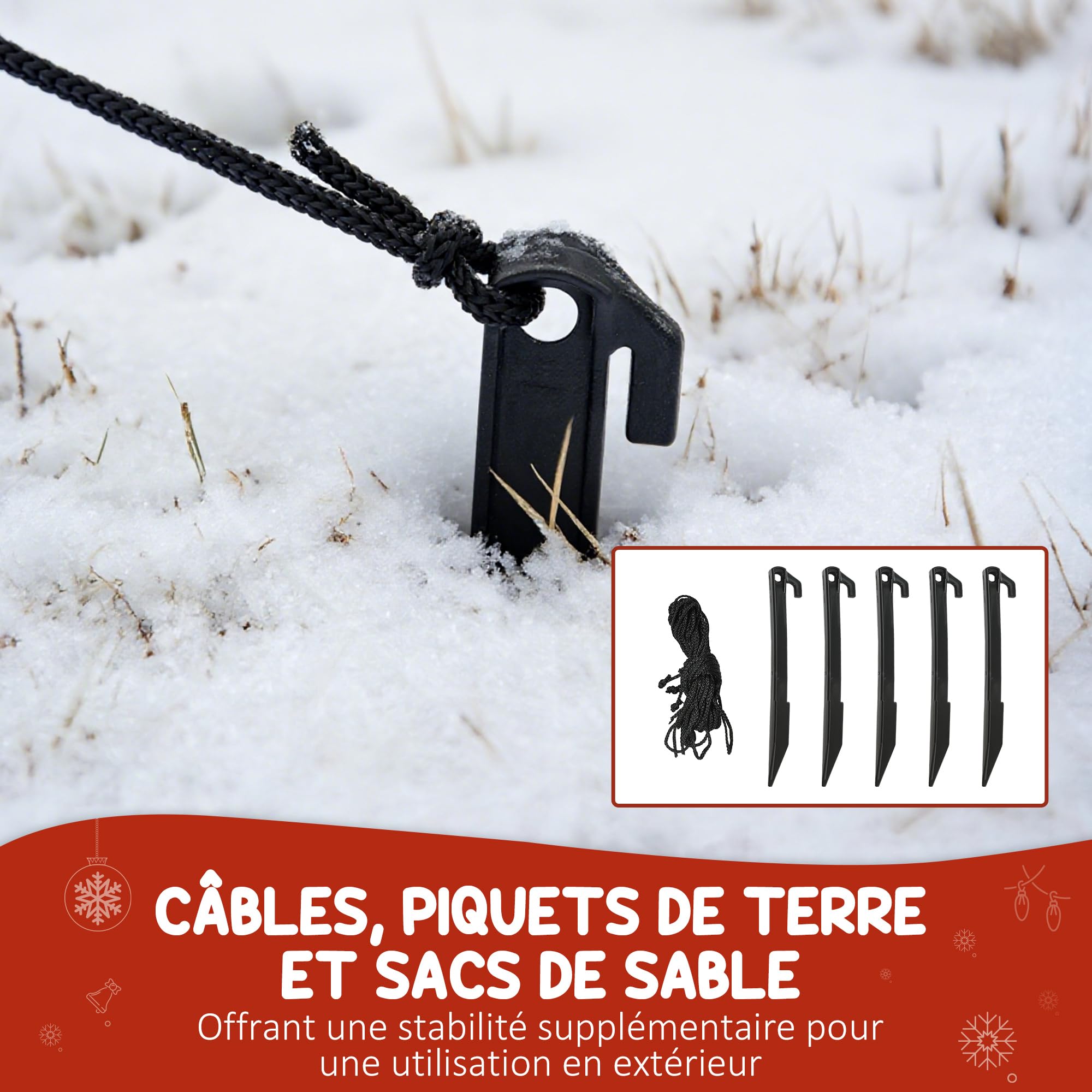 Outsunny Bonhomme de Neige Gonflable de Noël de 240 cm, Lumières LED