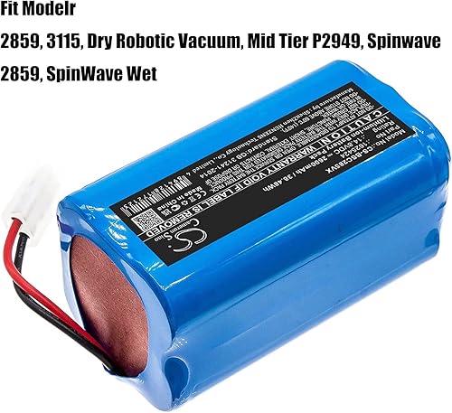 Miniatura 2 de Batería de vacío Bissell de 14.8 V 2600 mAh, batería de repuesto de iones de litio para aspiradoras robóticas Bissell 2859, 3115, aspiradora