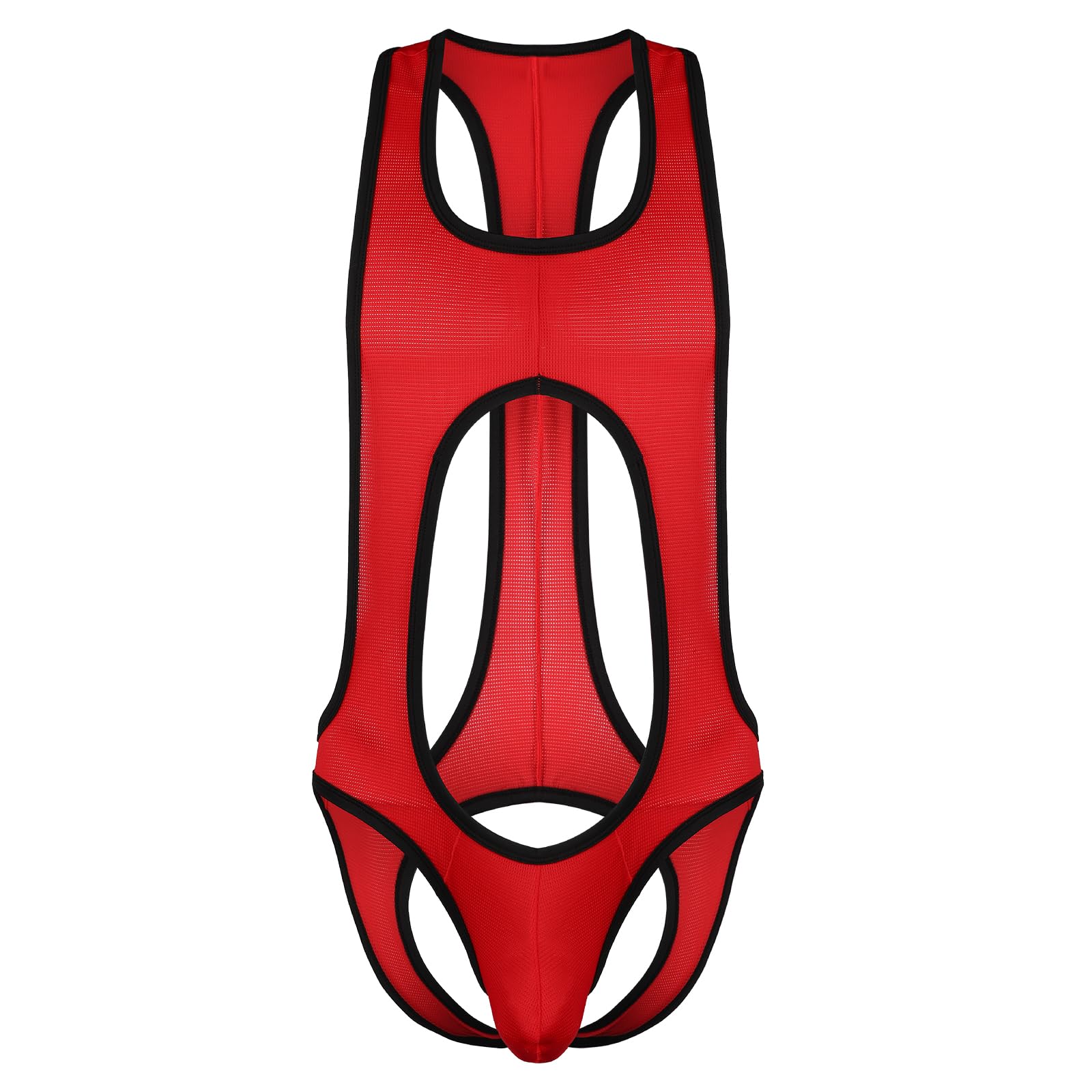 ITODA Body Jockstrap en Maille Respirante pour Homme avec Bretelles Mankini Borat Sexy sous-vêtement Érotique sans Dos Borat String Sexy Combinaison Moulant Élastique pour Soirée Clubwear Cosplay
