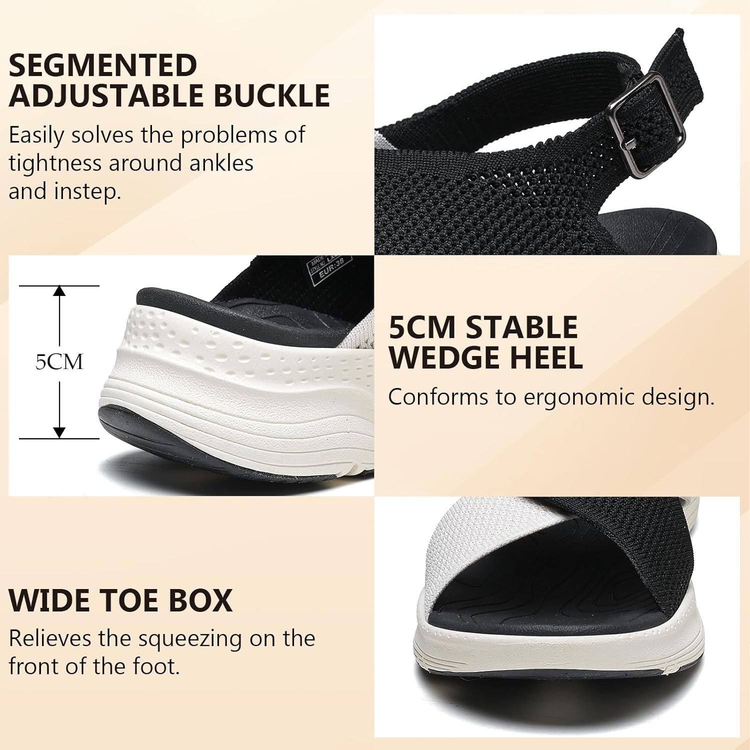 Womens Walking Sandals Arch Support Orthotic Ultra lightweight Shoes Comfortable Plantar Fasciitis Sandals for Sport Athletic Summer Beach - Image 3