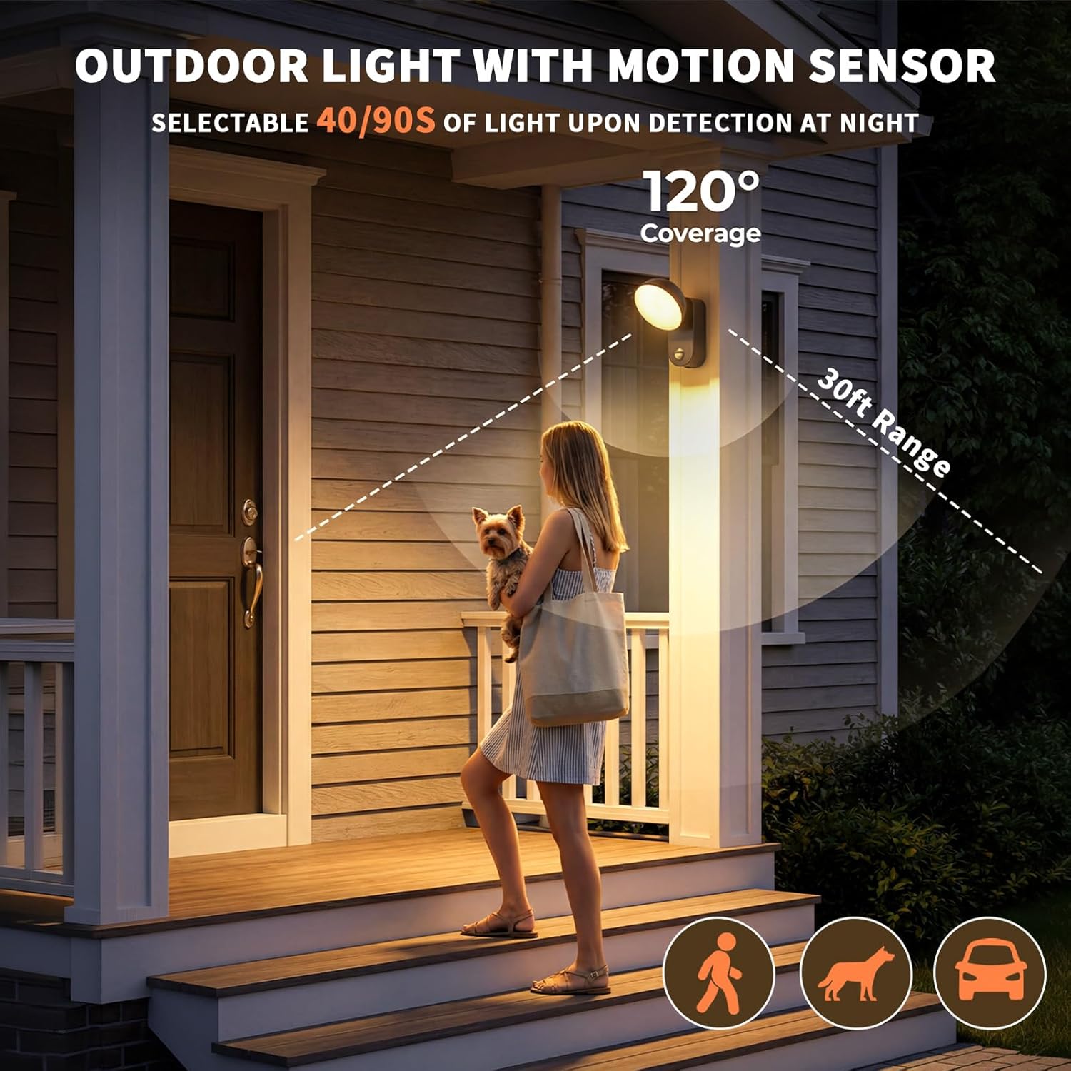 NIROSUN Motion Sensor Outdoor Light with Remote, 700LM Security Lights Outdoor Battery Powered, 10000mAh Rechargeable Wall Light, 3 Modes & 3-Level Brightness, IP65 Waterproof for Patio Porch, 1 Pack