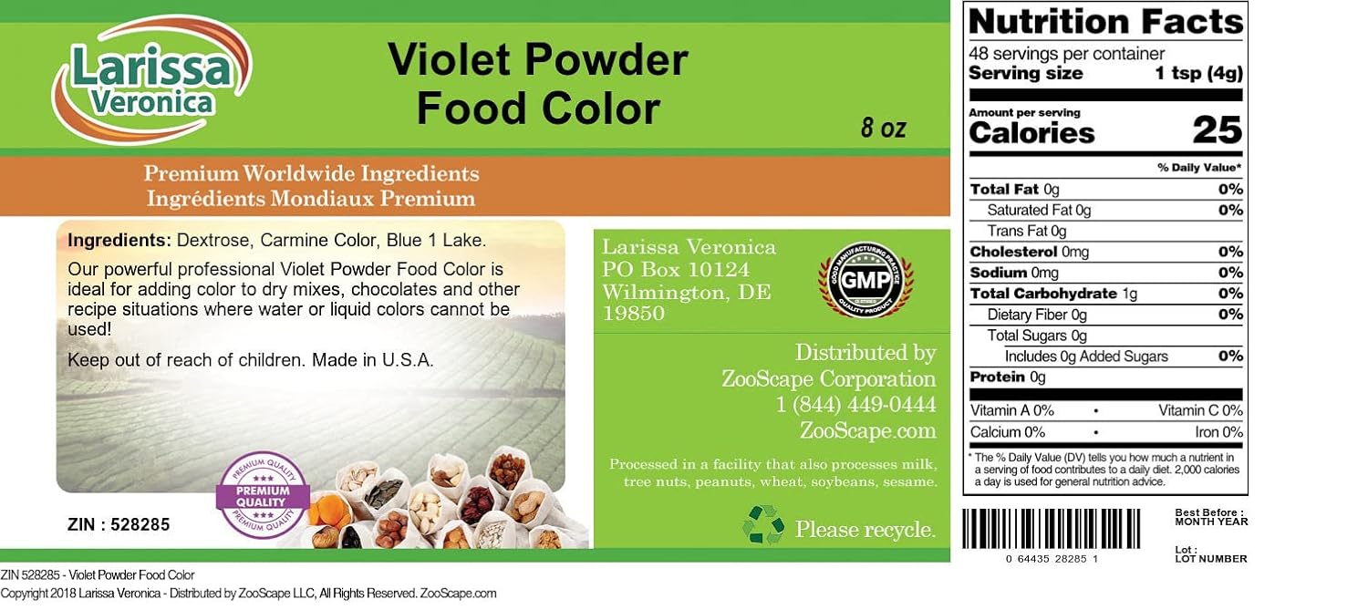 Violet Powder Food Color (8 oz, ZIN: 528285) - 3 Pack