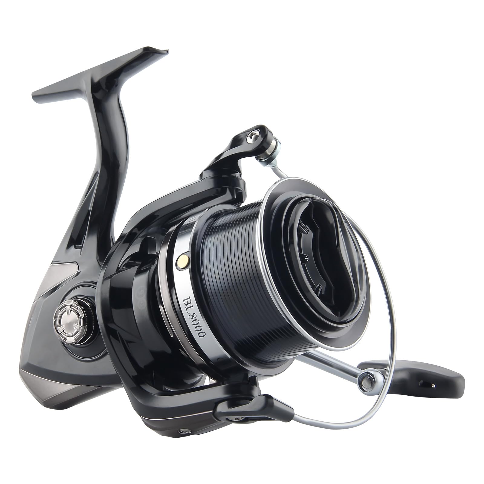 HAUT TON 8000/10000/12000 Big Game Surf Spinning Fishing Reel,20KG Drag Power. Backlash-Free Bearings,Metal Reel Seat,Zinc Alloy Gear for Saltwater Inshore and Offshore Fishing