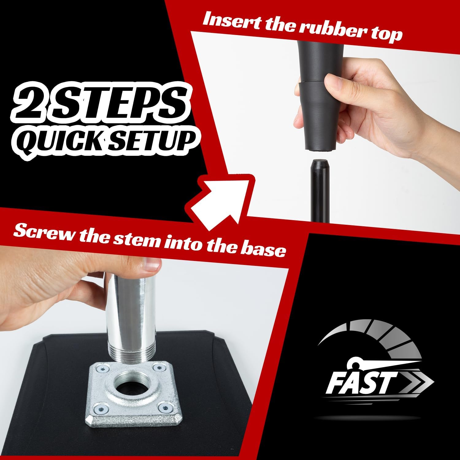 Portable Batting Tee for Baseball/Softball, Height Adjustable 24-46 inches Softball Tee for Kids and Adults,Baseball Tee with Rubber Top,Metal Base,Easy Transport and Assemble Hitting Tee